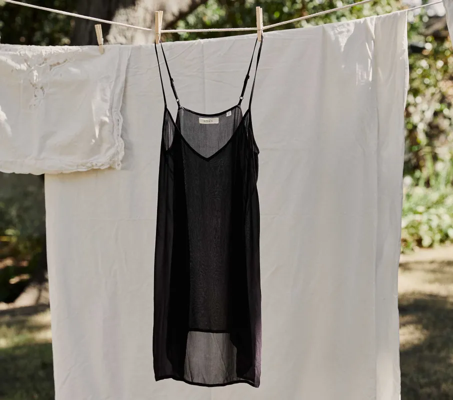 SHORT DEEP V-NECK SLIP -- BLACK sold by Doen