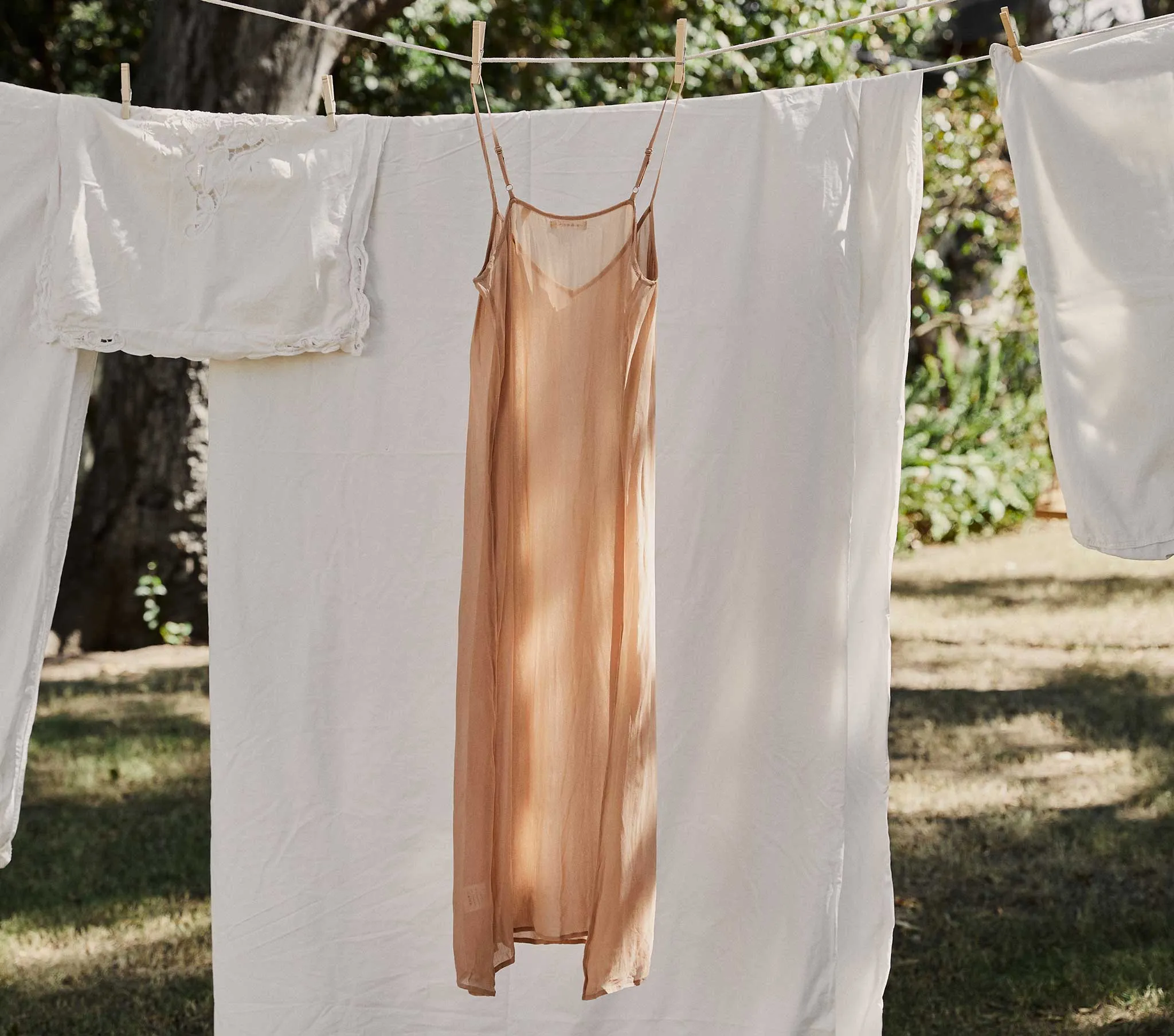 LONG DEEP V-NECK SLIP -- SAND DOLLAR sold by Doen product image thumbnail 3