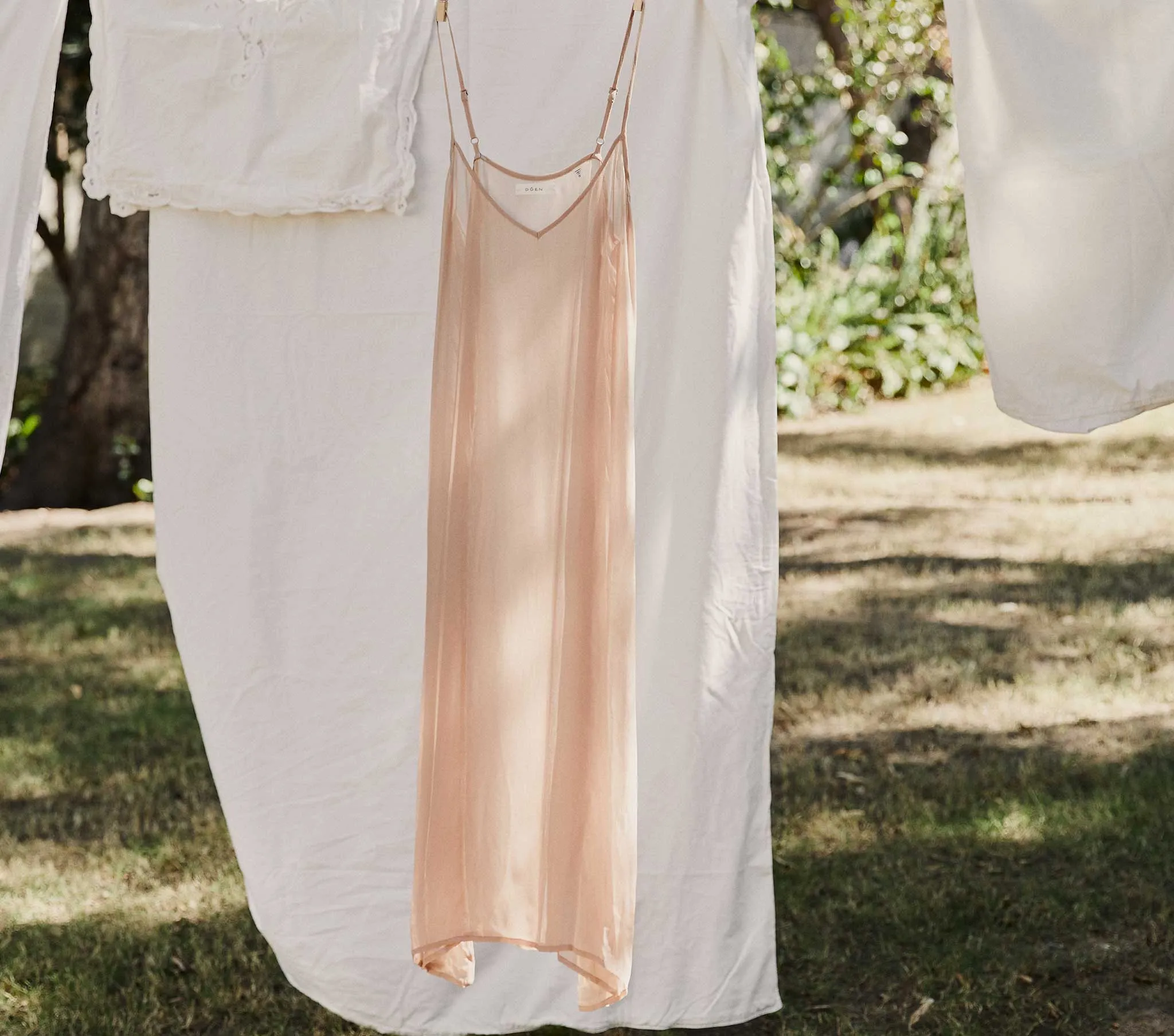 LONG DEEP V-NECK SLIP -- CONCH sold by Doen