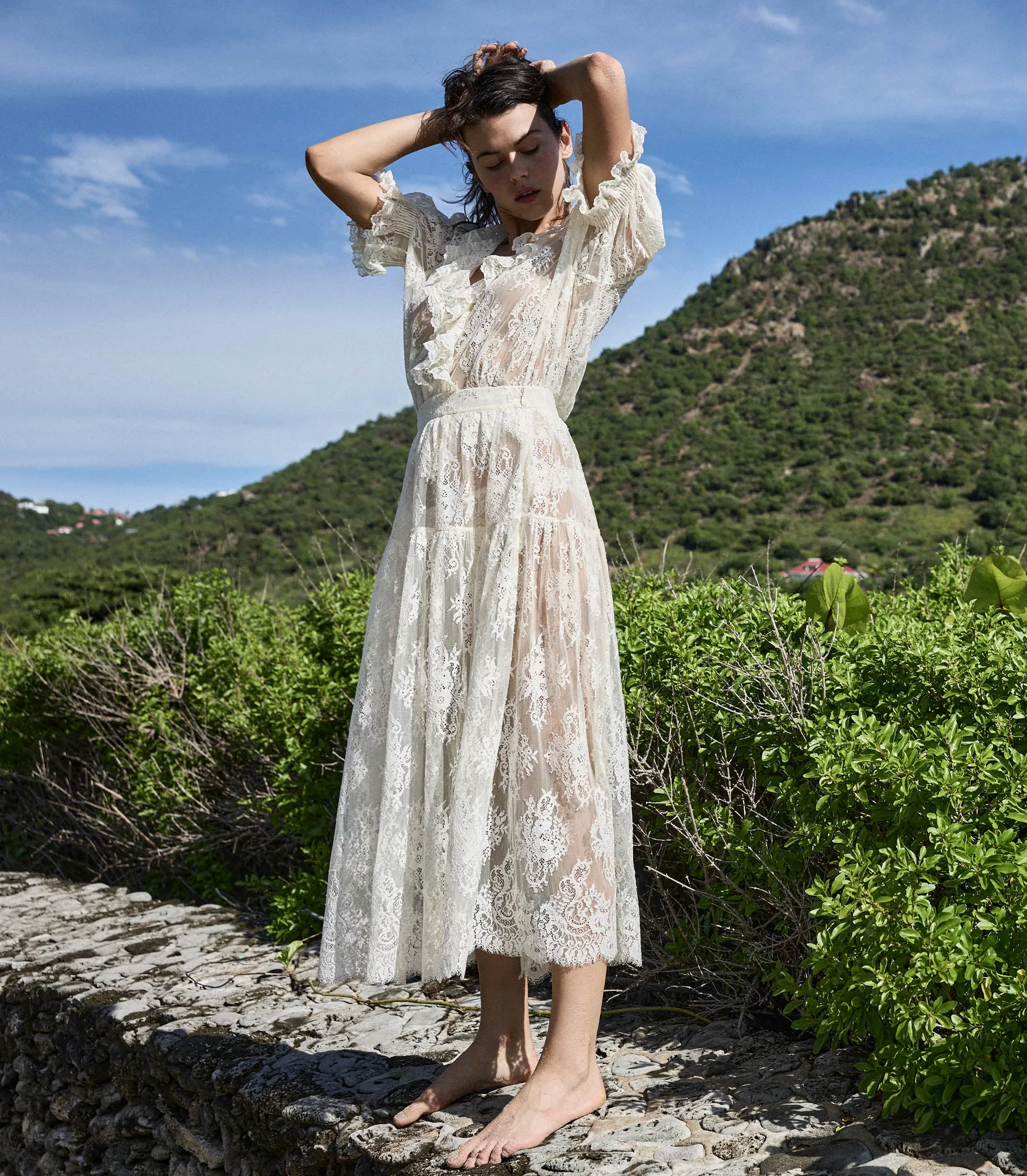 SEBASTIANE SKIRT -- SEA SALT sold by Doen