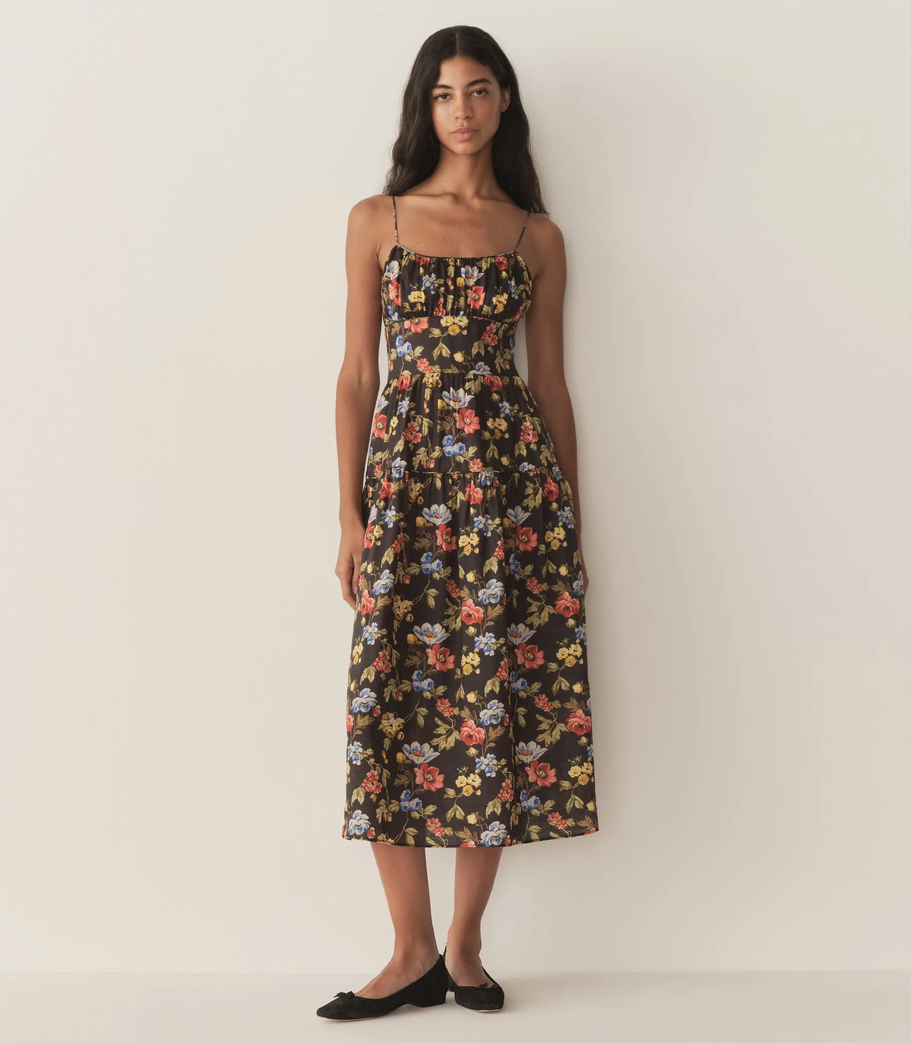 BENOIT DRESS -- NOIR WILD ROSE sold by Doen