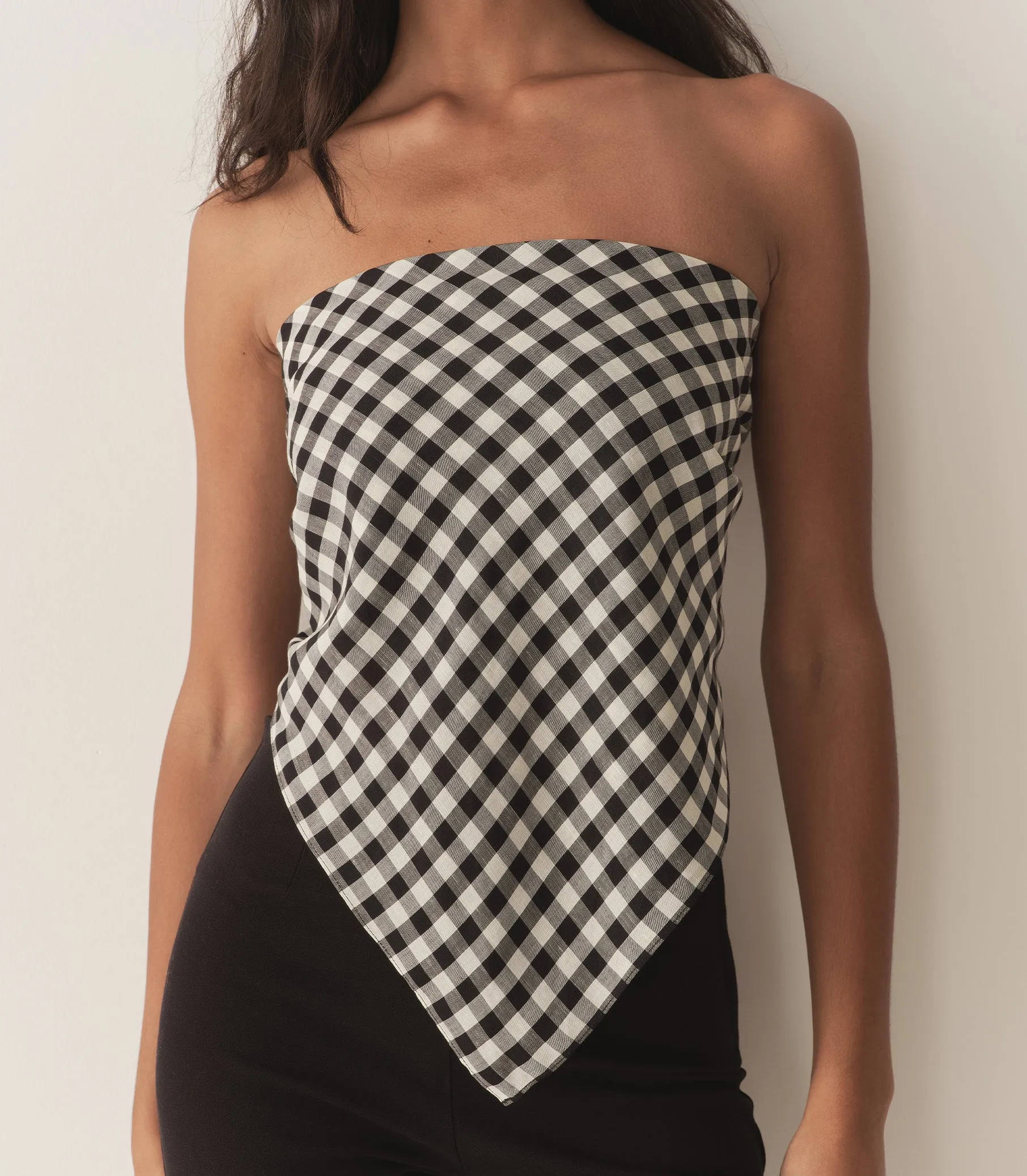 GRANDE PENNY BANDANA -- BLACK MARILYN GINGHAM sold by Doen product image thumbnail 2