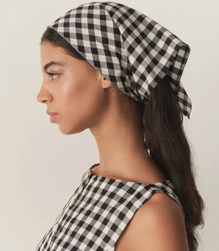 PETIT PENNY BANDANA -- BLACK MARILYN GINGHAM made by Doen