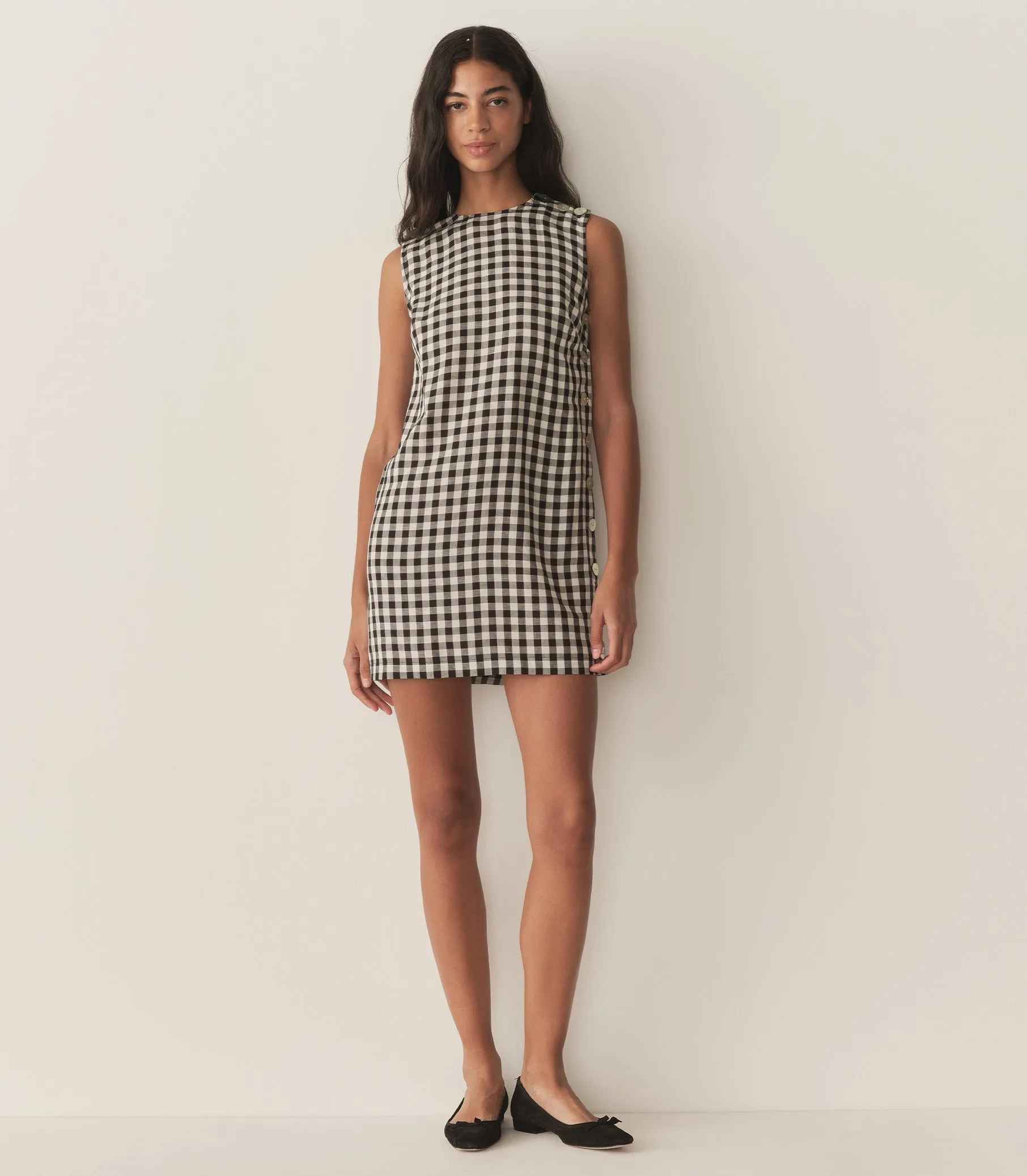 CORALIE DRESS -- BLACK MARILYN GINGHAM sold by Doen product image thumbnail 4