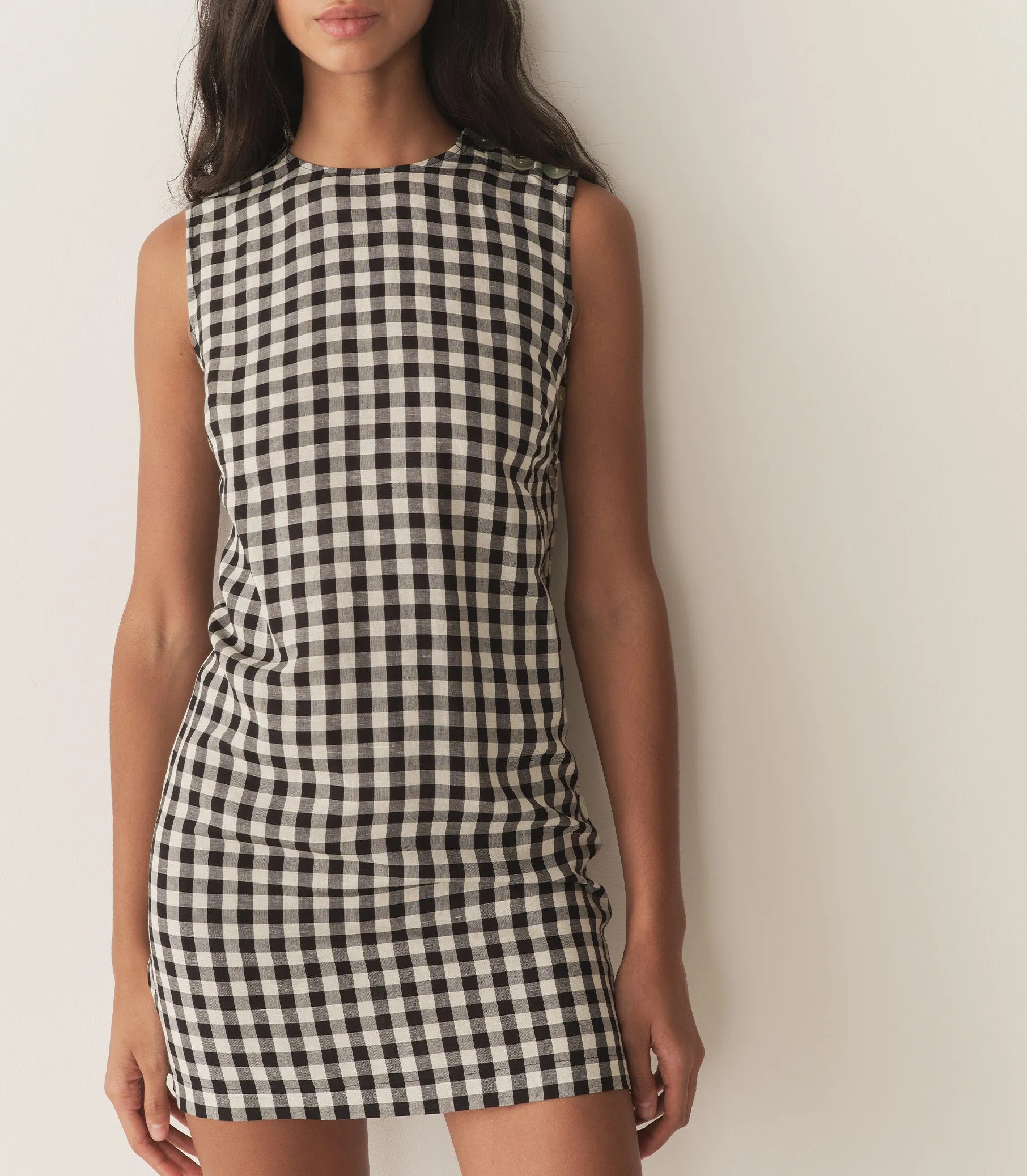 CORALIE DRESS -- BLACK MARILYN GINGHAM sold by Doen product image thumbnail 2
