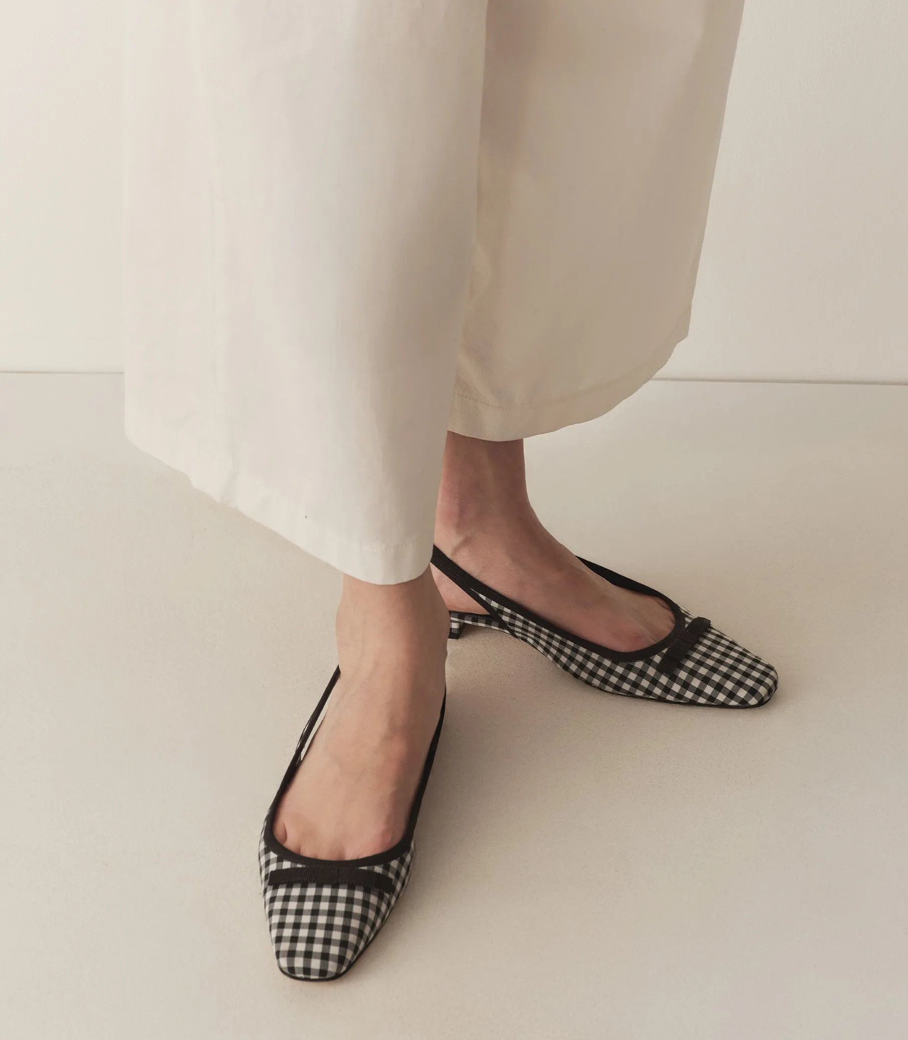 COSSIMA SLINGBACK -- BLACK AND WHITE GINGHAM sold by Doen product image thumbnail 2