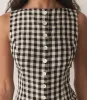 HAYDEN TOP -- BLACK MARILYN GINGHAM sold by Doen