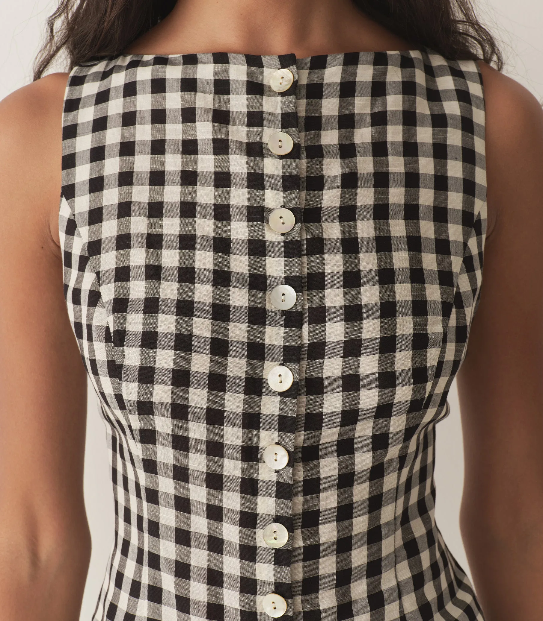 HAYDEN TOP -- BLACK MARILYN GINGHAM sold by Doen product image thumbnail 2