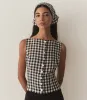 HAYDEN TOP -- BLACK MARILYN GINGHAM sold by Doen