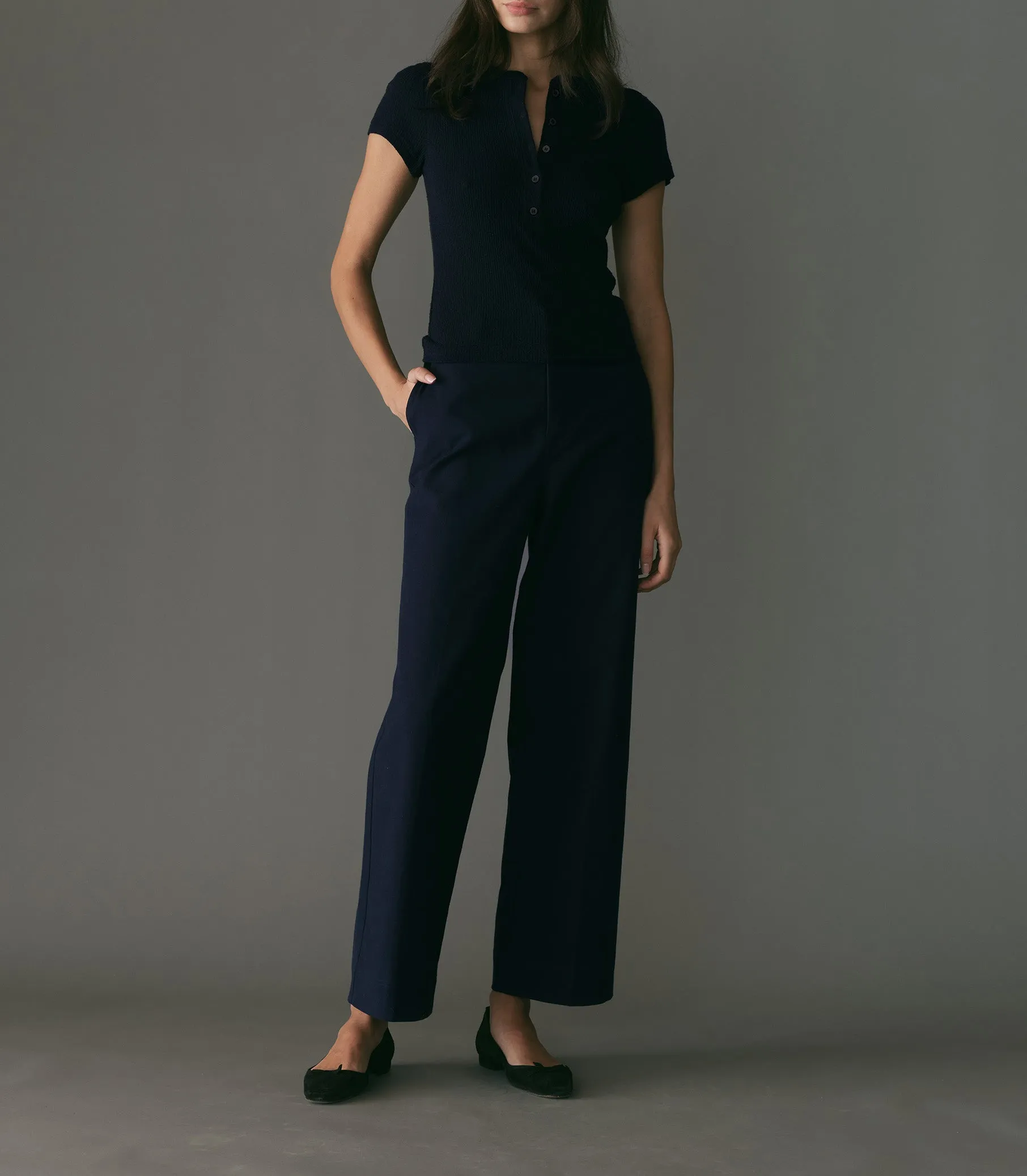 VIENNE SILK TEE -- NAVY sold by Doen product image thumbnail 2