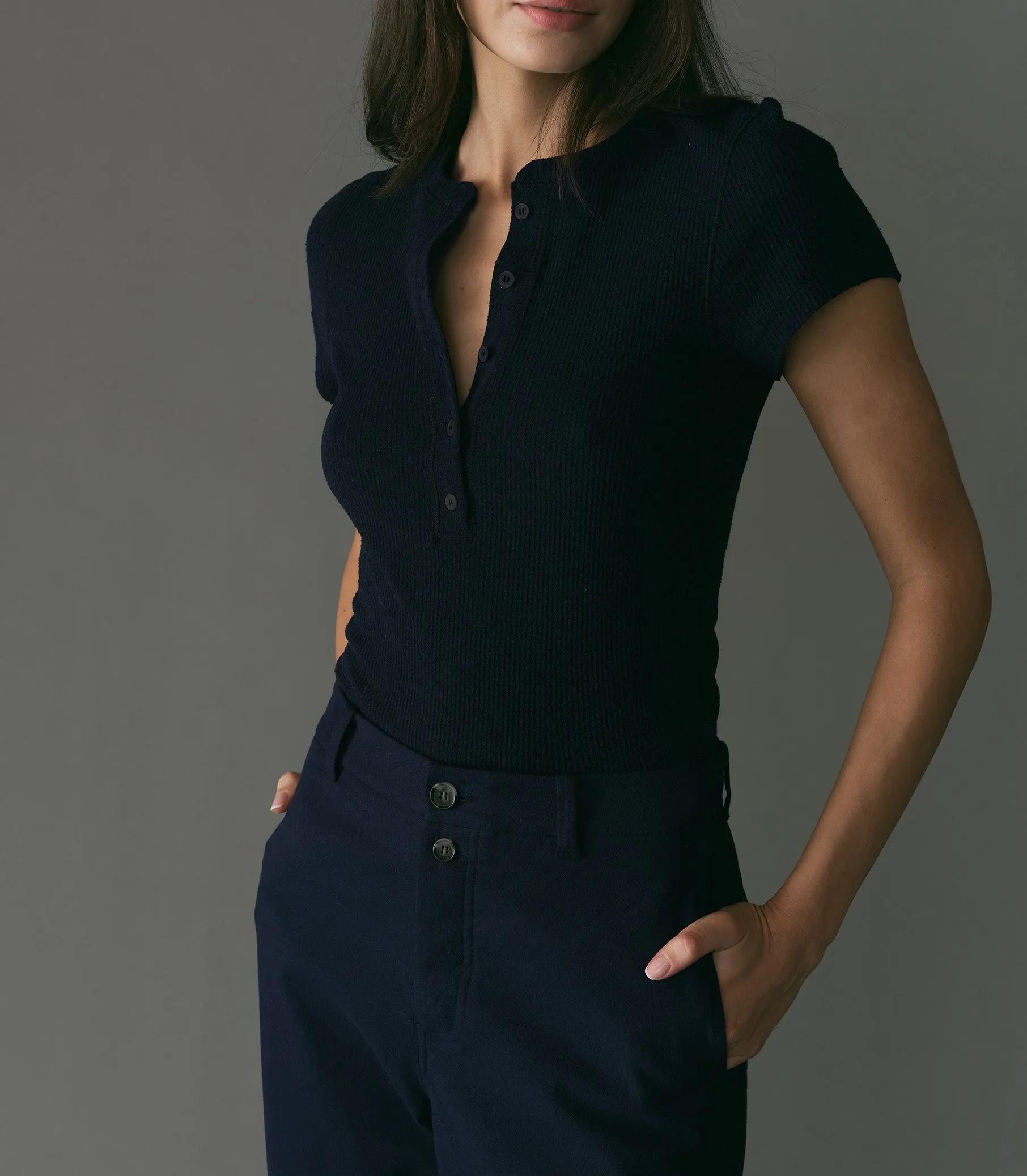 VIENNE SILK TEE -- NAVY sold by Doen product image thumbnail 4