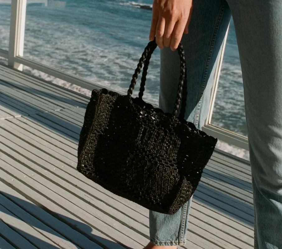ORLA BAG -- BLACK RAFFIA made by Doen