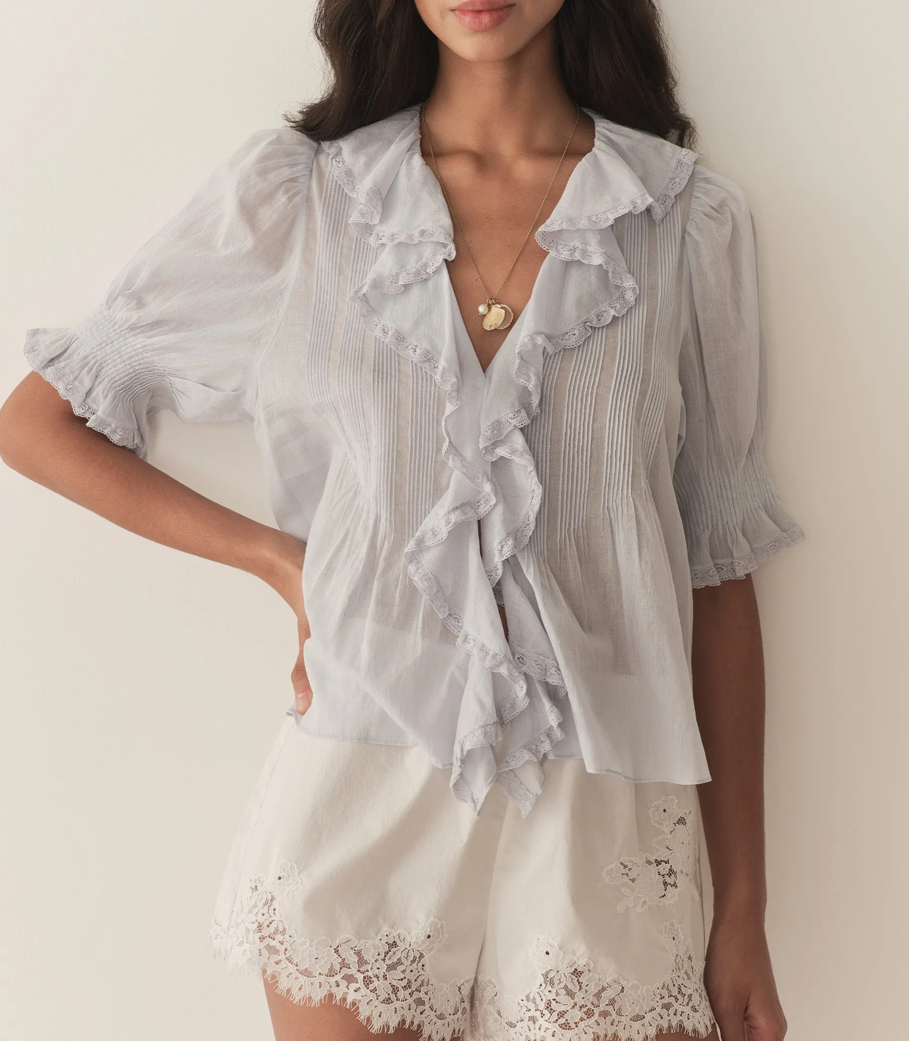 HENRI TOP -- MISTY MORNING sold by Doen