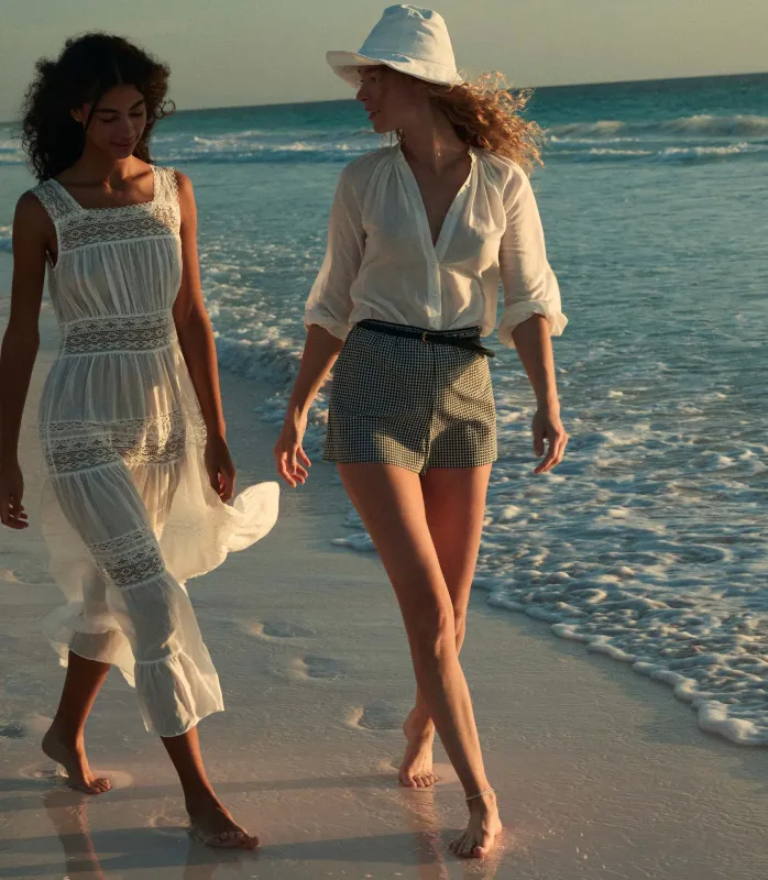 LARENA SHORT -- NOIR LA MADDALENA GINGHAM made by Doen