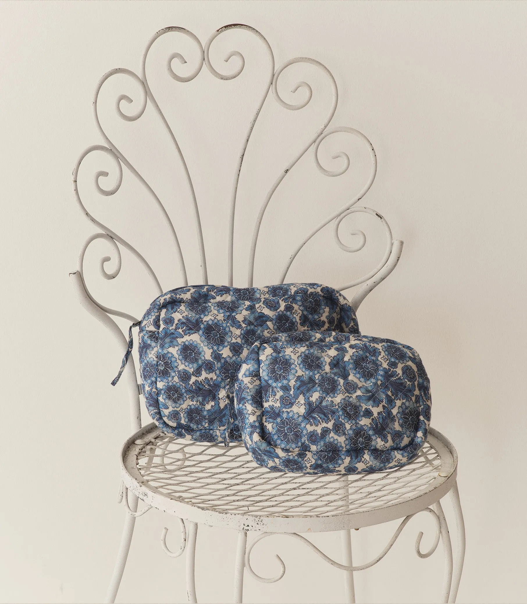 GRANDE QUINCE POUCH -- BLEU SOLEIL FLEURIT sold by Doen