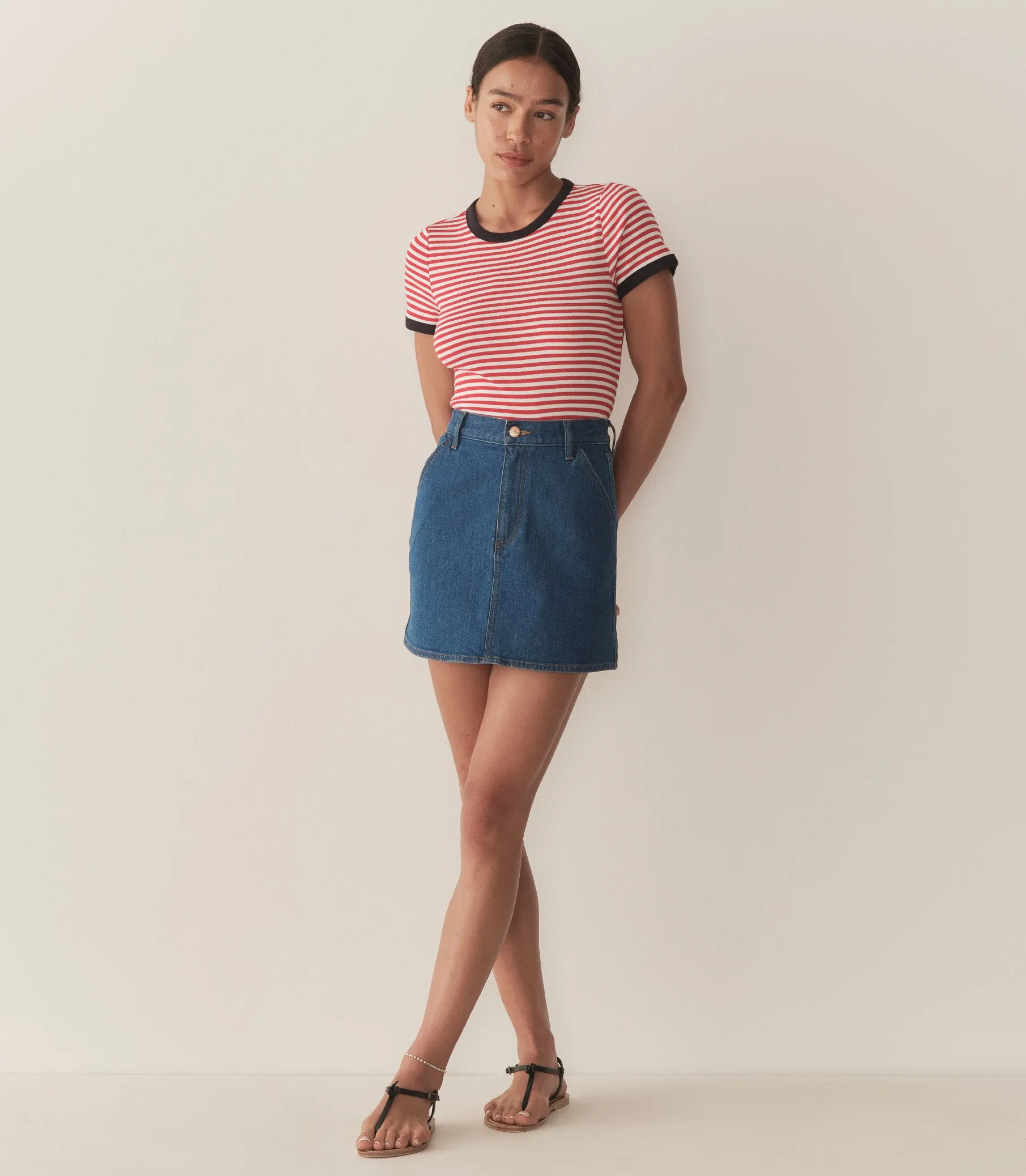 VIVI TEE -- ROUGE NANTUCKET STRIPE sold by Doen product image thumbnail 2