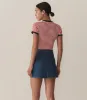 VIVI TEE -- ROUGE NANTUCKET STRIPE sold by Doen