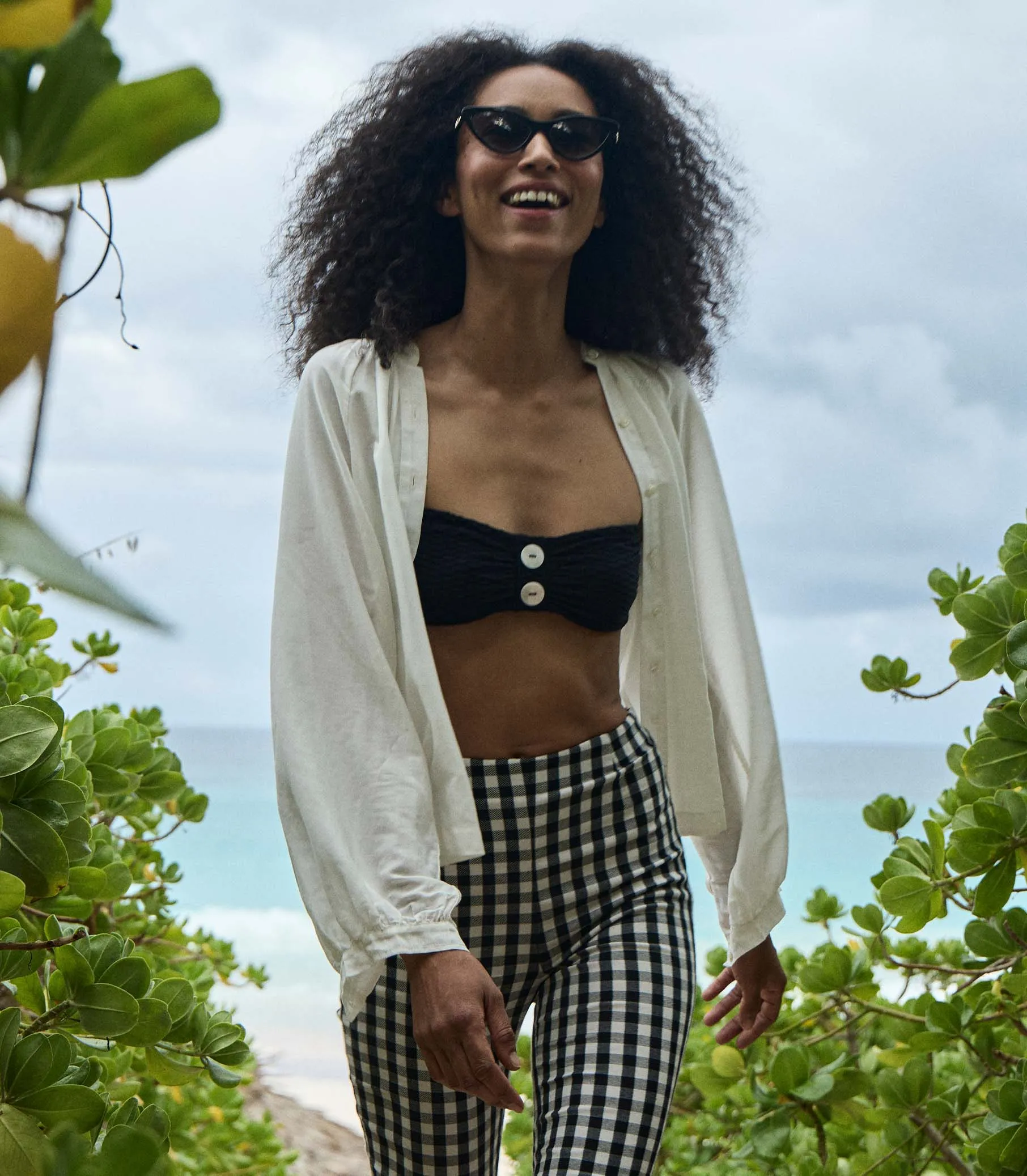 LULA CROP PANT -- NOIR MARJORIE GINGHAM sold by Doen product image thumbnail 4