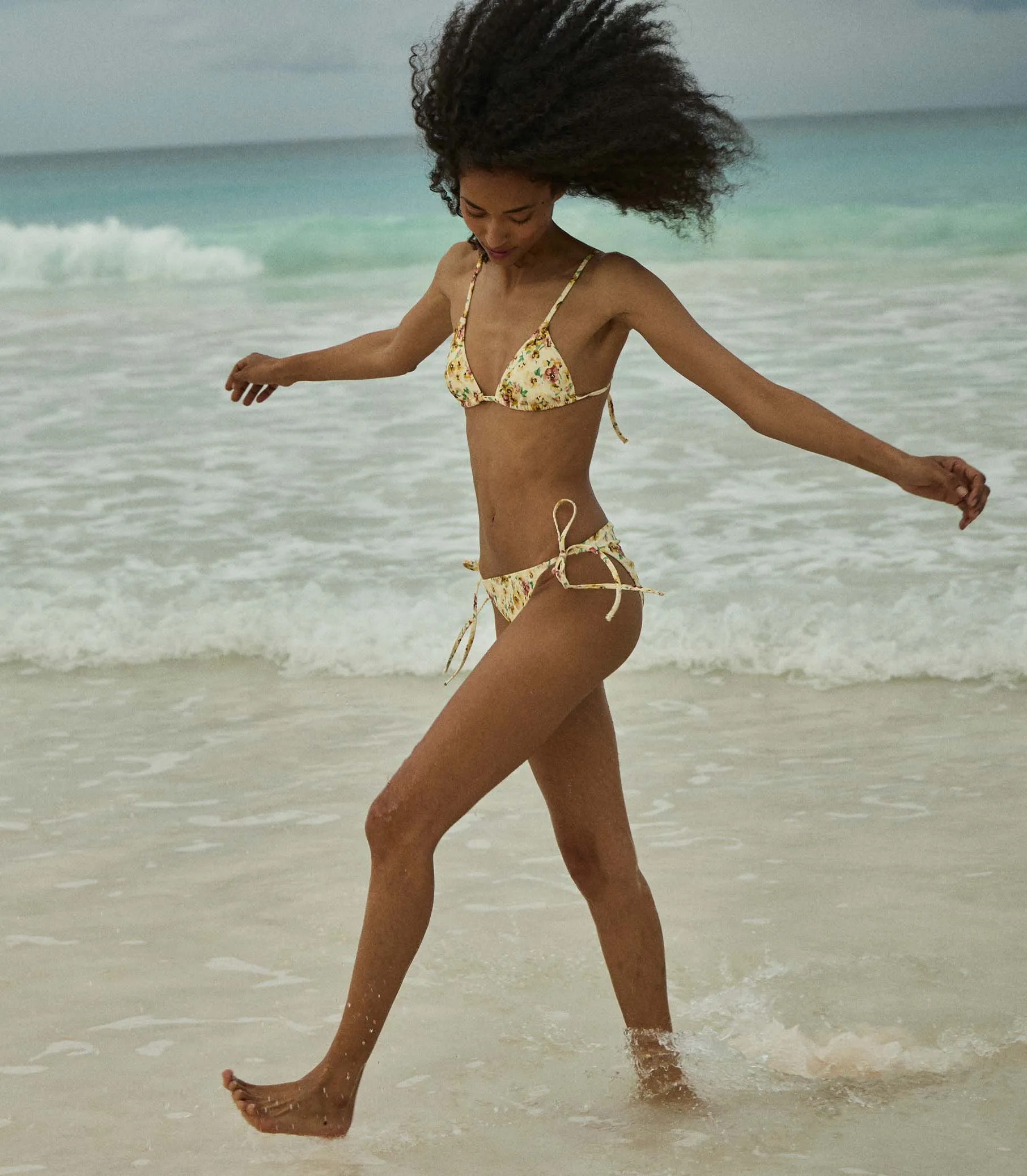 POSITANO BIKINI BOTTOM -- CITRON PANSY FLORAL sold by Doen product image thumbnail 4