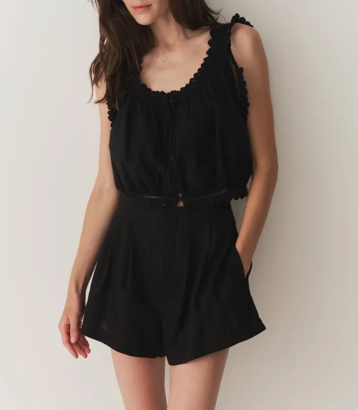 LARUE LINEN SHORT -- BLACK sold by Doen