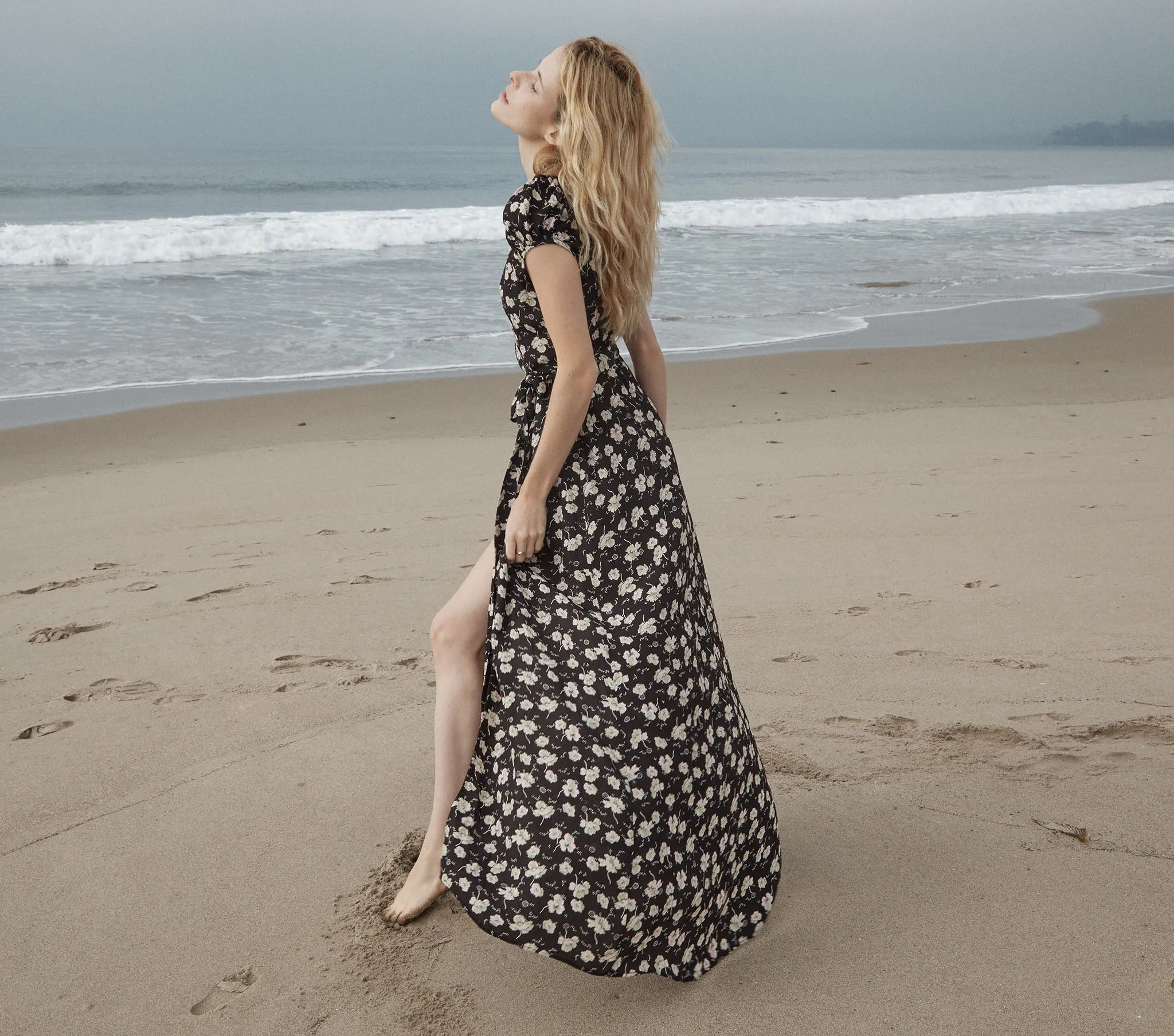 HMD -- AURORA DRESS -- BLACK ANEMONE FLORAL sold by Doen product image thumbnail 3