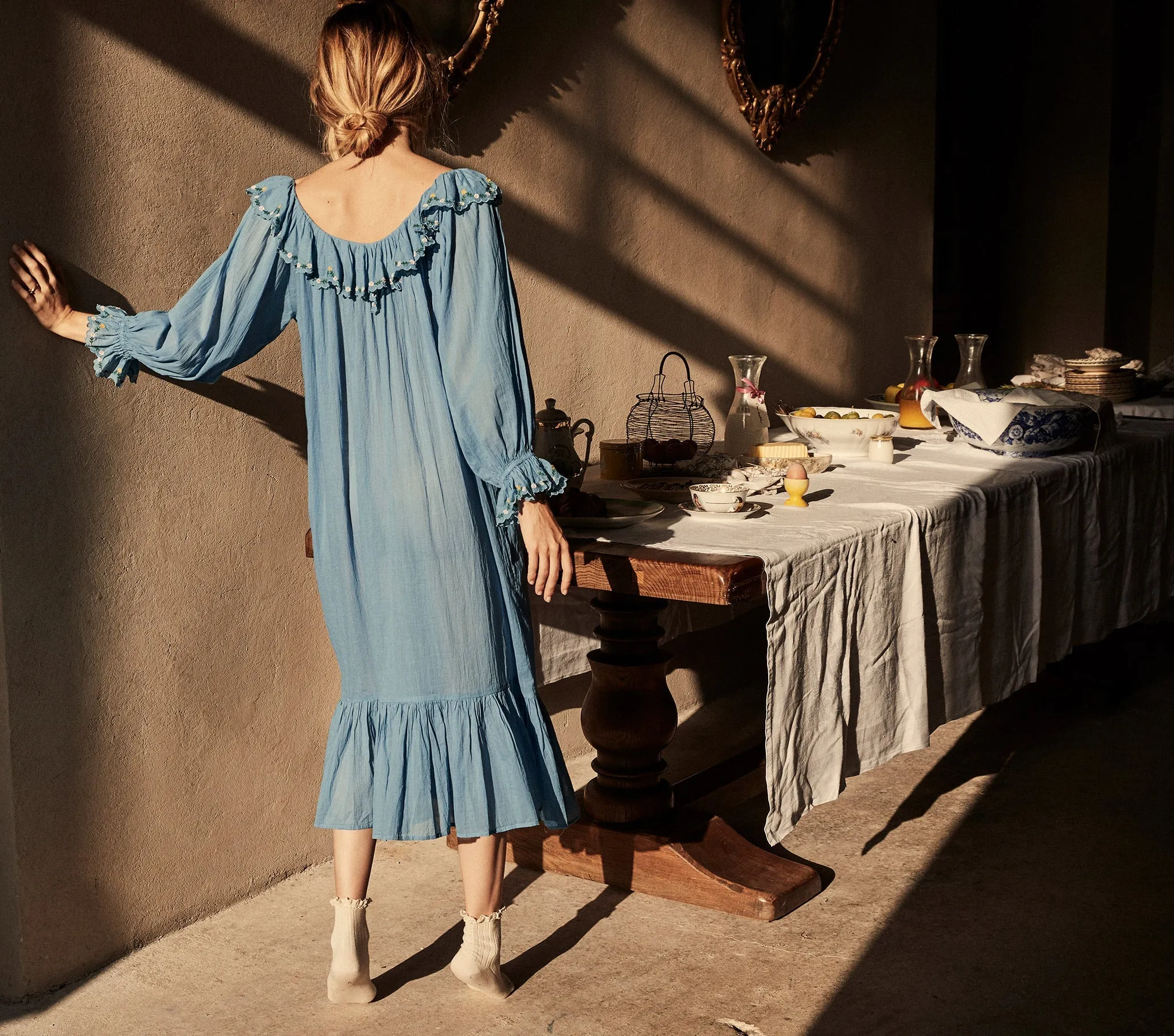 HMD -- SOLARIS NIGHTGOWN -- MEDALLION BLUE sold by Doen product image thumbnail 3