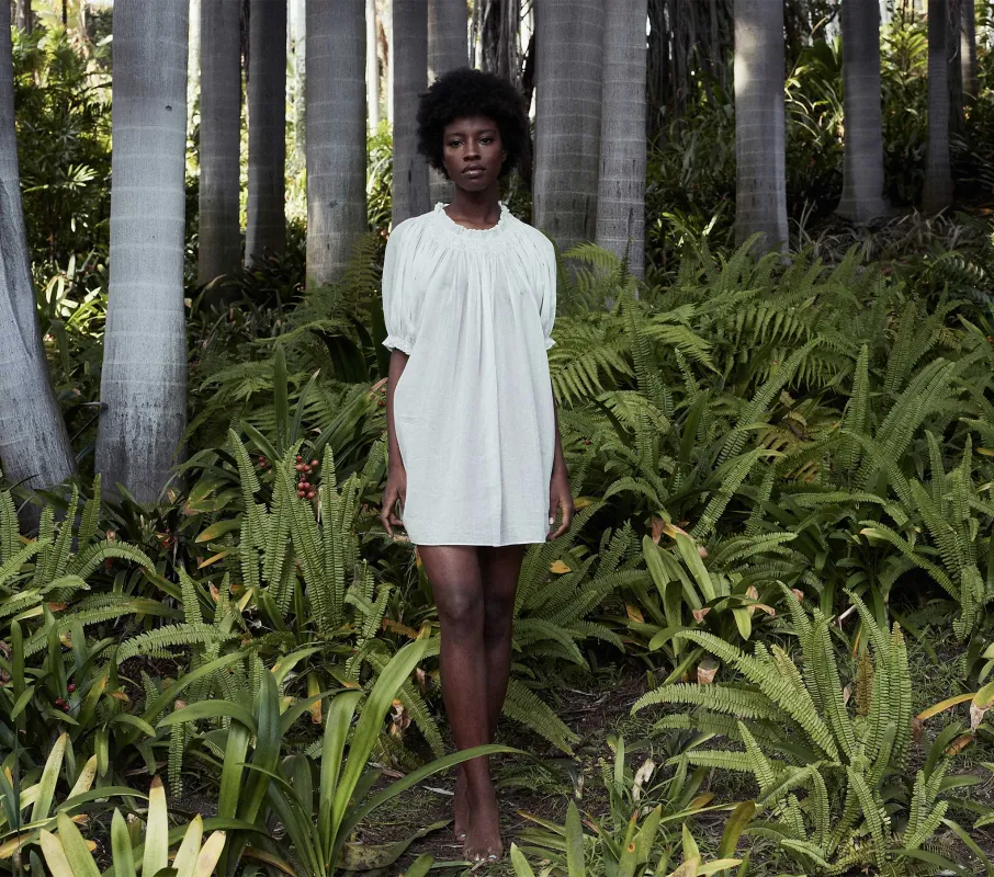 HMD -- ODESSA NIGHTGOWN -- SALT sold by Doen