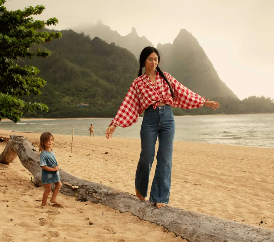 HMD -- O'KEEFFE TOP -- ST OUEN SWEET CHERRY PLAID sold by Doen