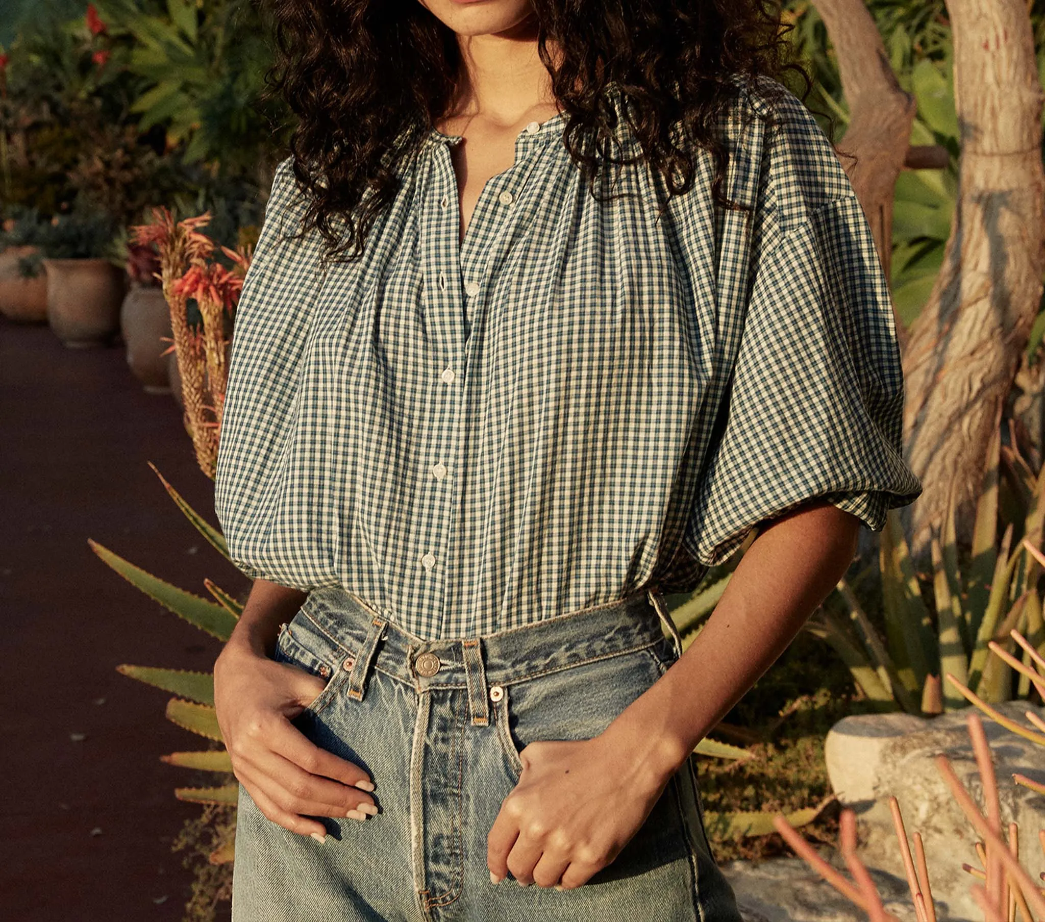 HMD -- THE JANE BLOUSE -- JOSEPHINE PLAID sold by Doen product image thumbnail 2