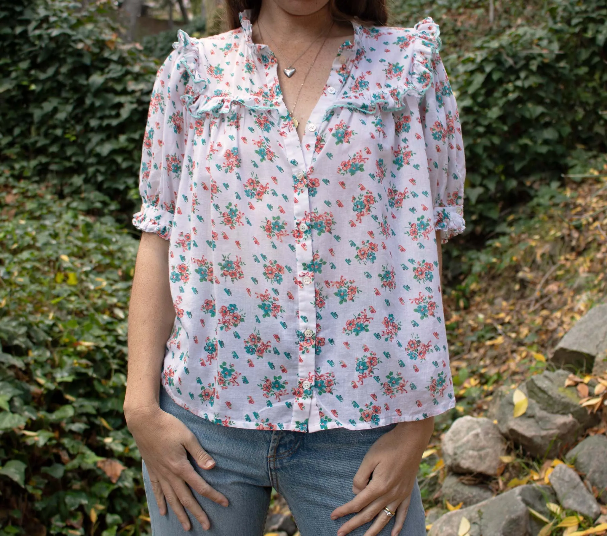 HMD -- TANGELO TOP -- FLEUR DE ROSETTE PRINT sold by Doen product image thumbnail 2