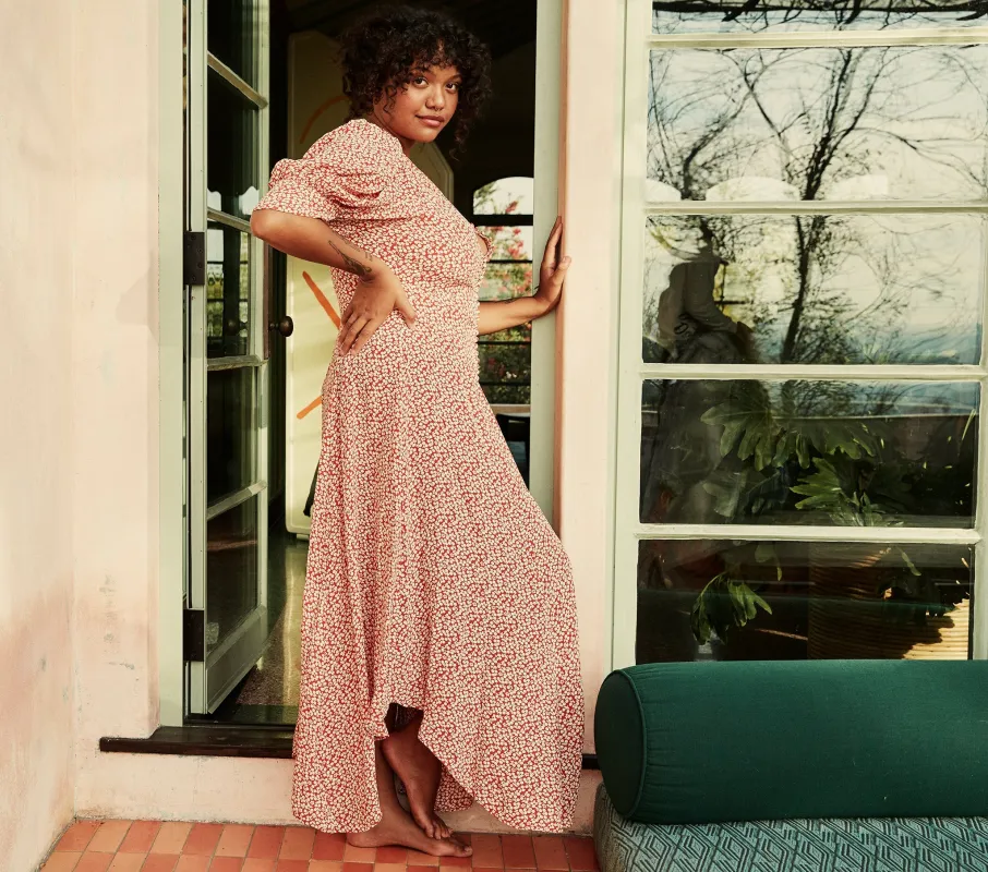 HMD -- LAUREL DRESS -- CARDINAL CHERRY WILLOW made by Doen