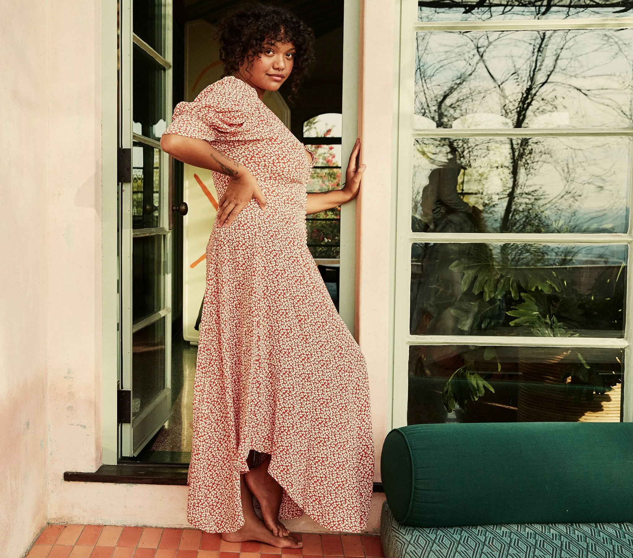 HMD -- LAUREL DRESS -- CARDINAL CHERRY WILLOW sold by Doen