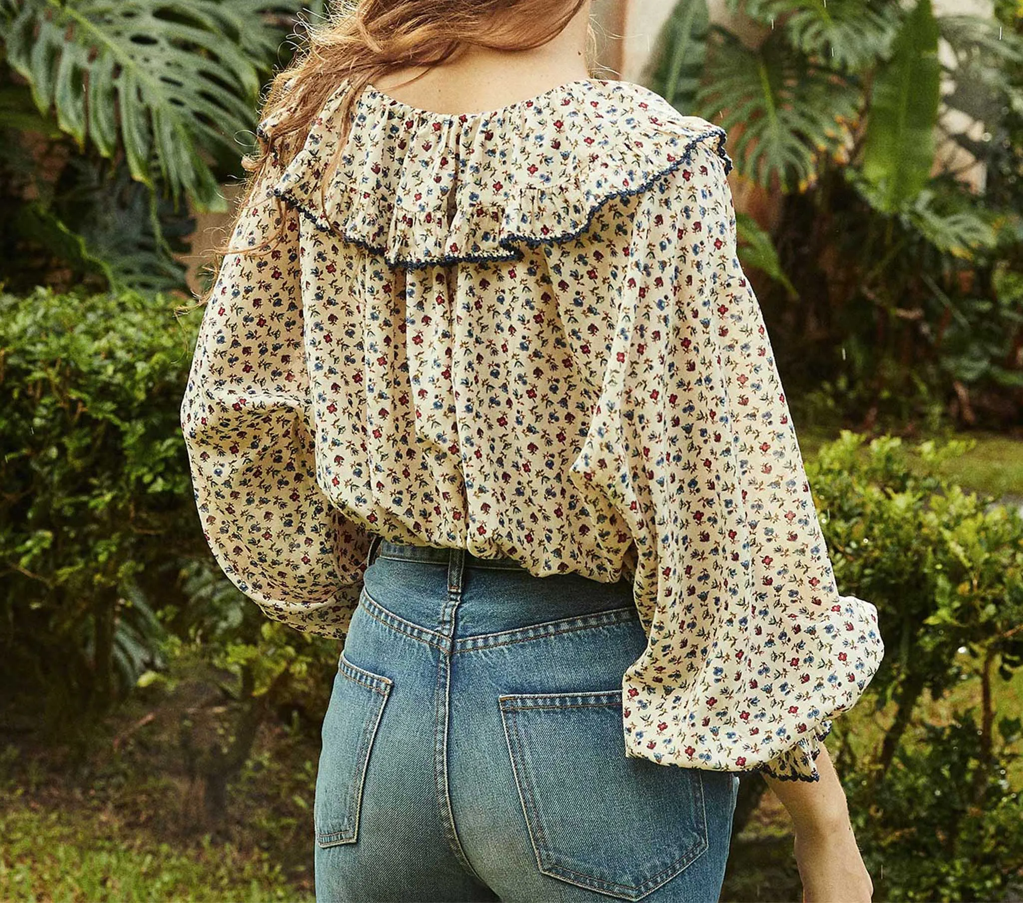 HMD -- SEYCHELLE TOP -- WILD BAYBERRY BLOOM sold by Doen product image thumbnail 3