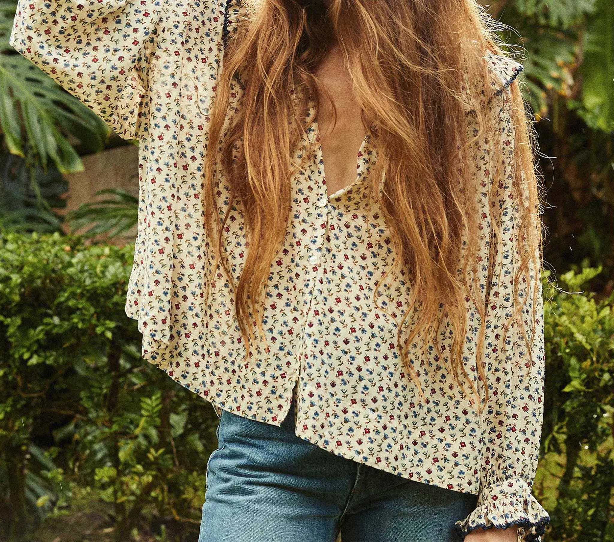 HMD -- SEYCHELLE TOP -- WILD BAYBERRY BLOOM sold by Doen product image thumbnail 2