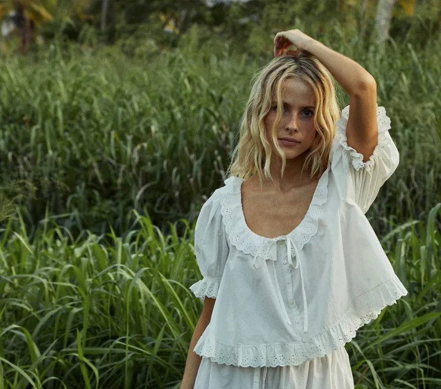 HMD -- LAZULI TOP -- POWDER sold by Doen