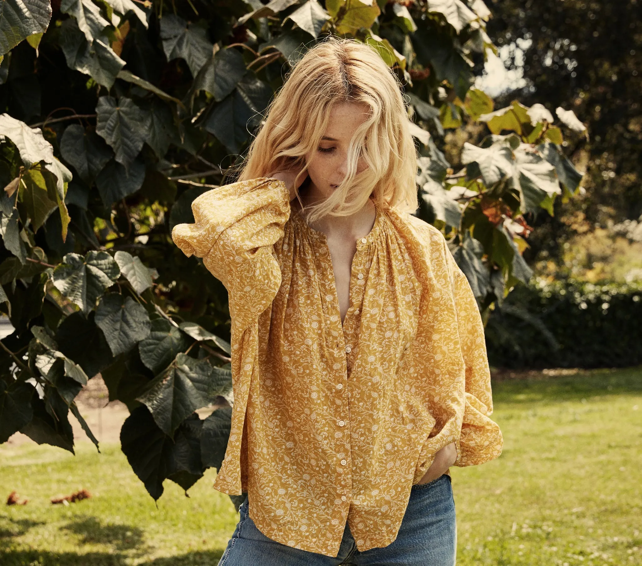 HMD -- THE JANE BLOUSE -- GOLDEN MINI EARL FLORAL sold by Doen product image thumbnail 4