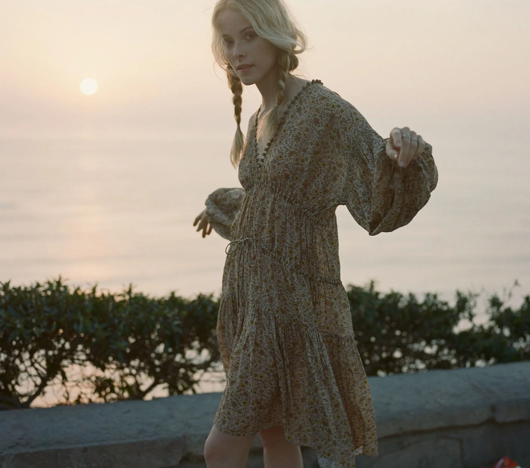 HMD -- GRASSE DRESS -- JAIPUR MUSTARD FLORAL sold by Doen