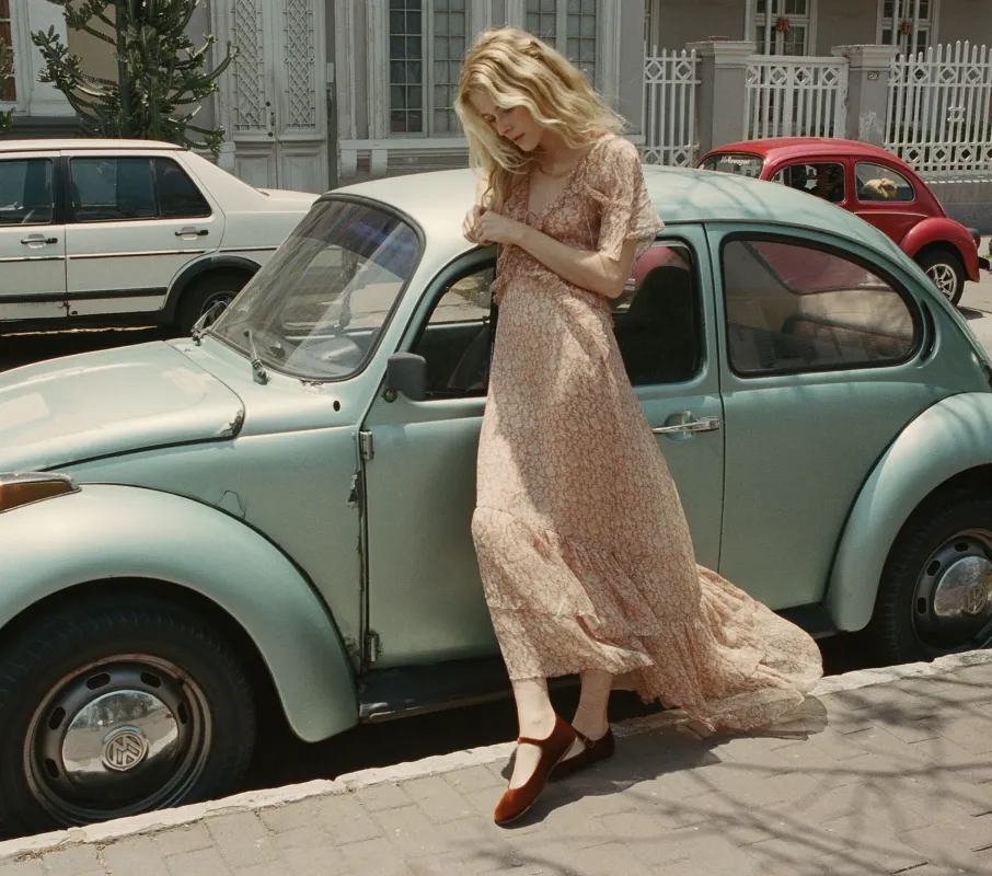 HMD -- ANTOINETTE DRESS -- ADOBE TEA FLORAL sold by Doen