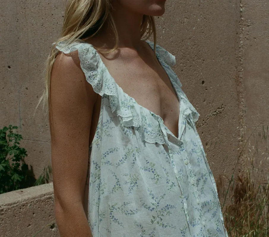 HMD -- LILLIAN NIGHTGOWN -- BLANC BLUEBELL BALLAD sold by Doen