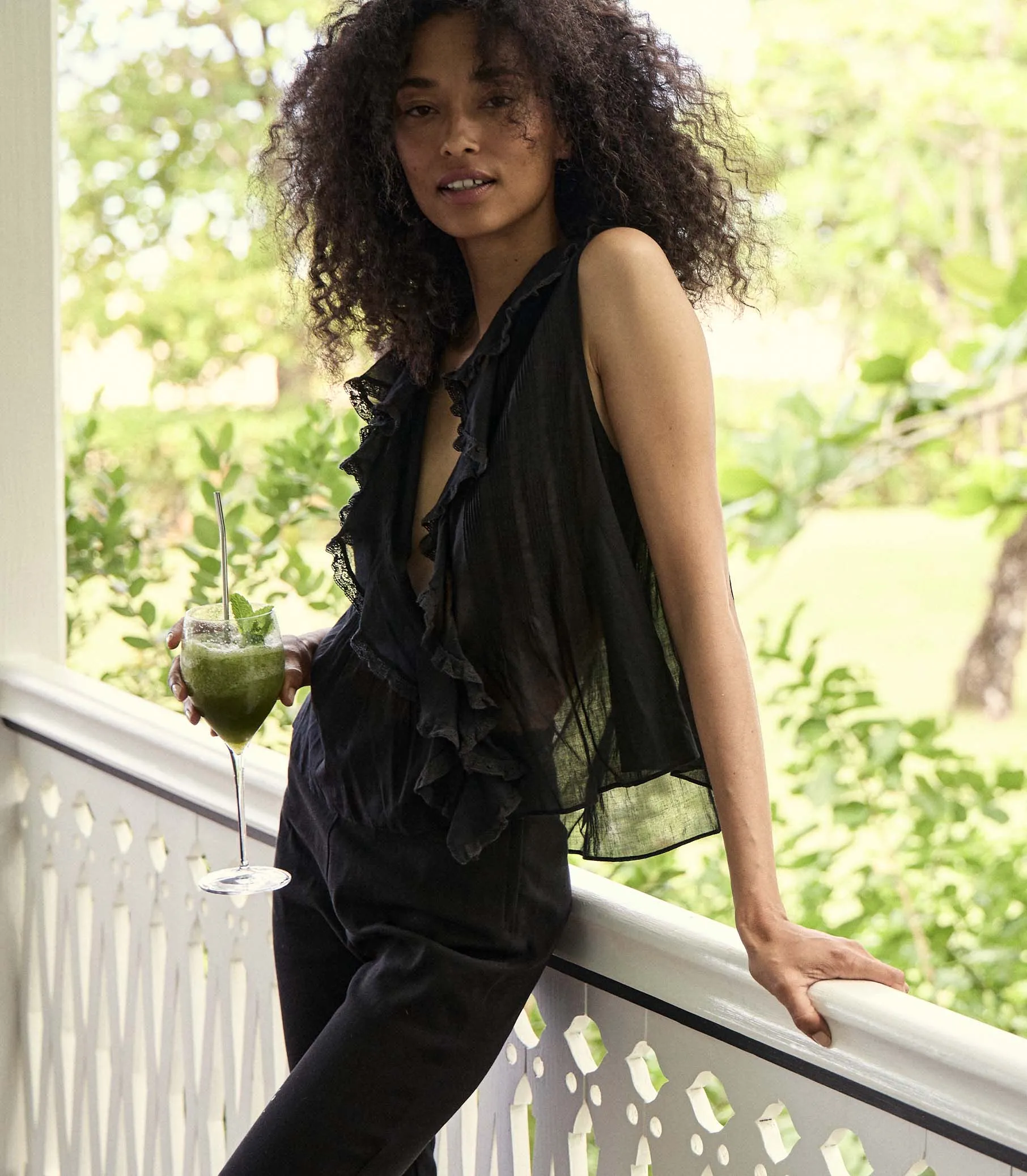 HMD -- HILDA TOP -- BLACK sold by Doen product image thumbnail 4