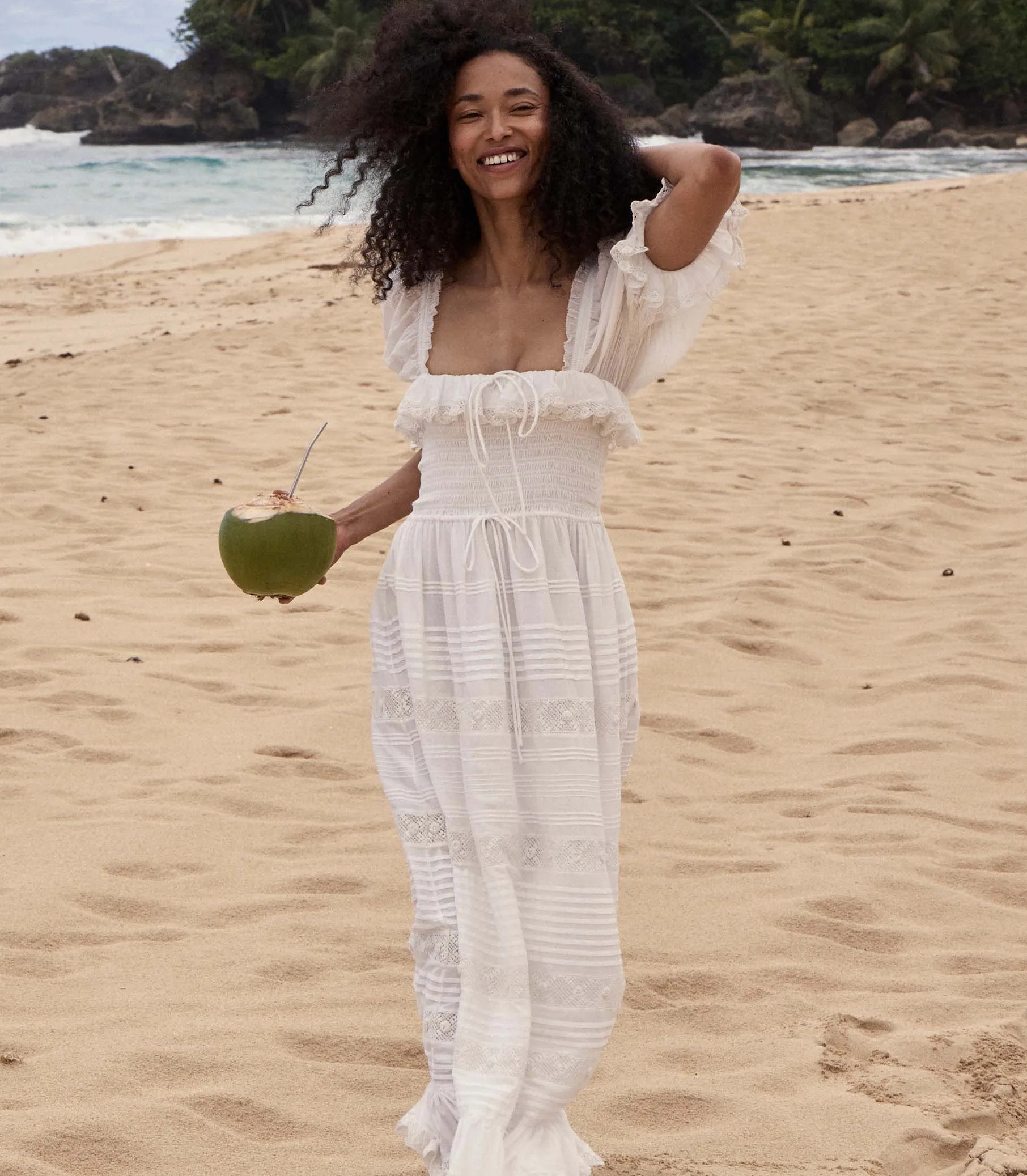 HMD -- IZABAL DRESS -- SALT sold by Doen