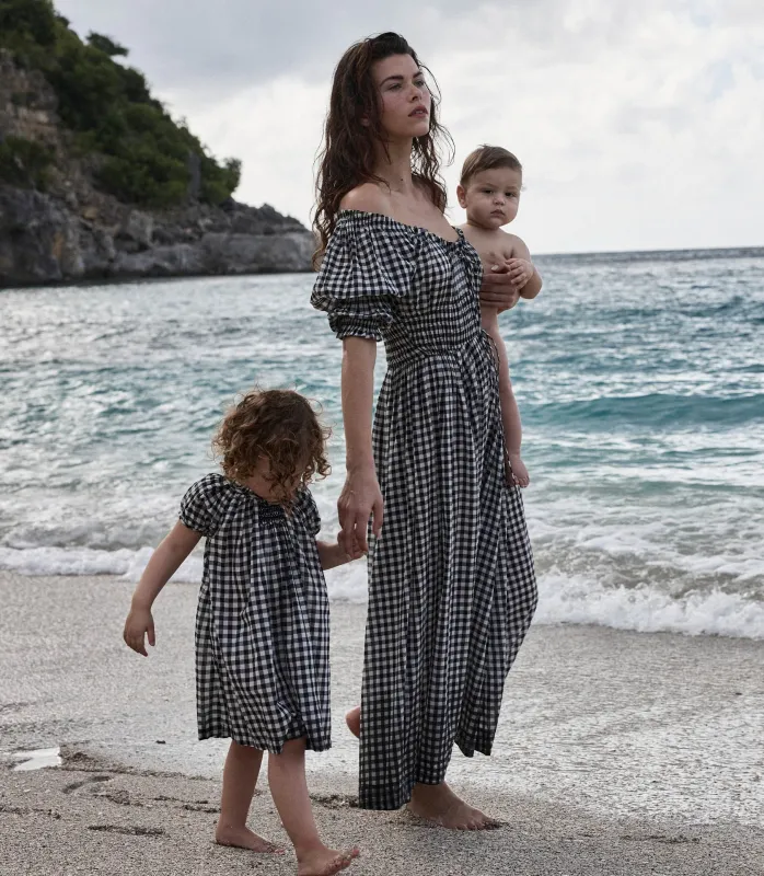 HMD -- ISCHIA DRESS -- NOIR GRETA GINGHAM sold by Doen