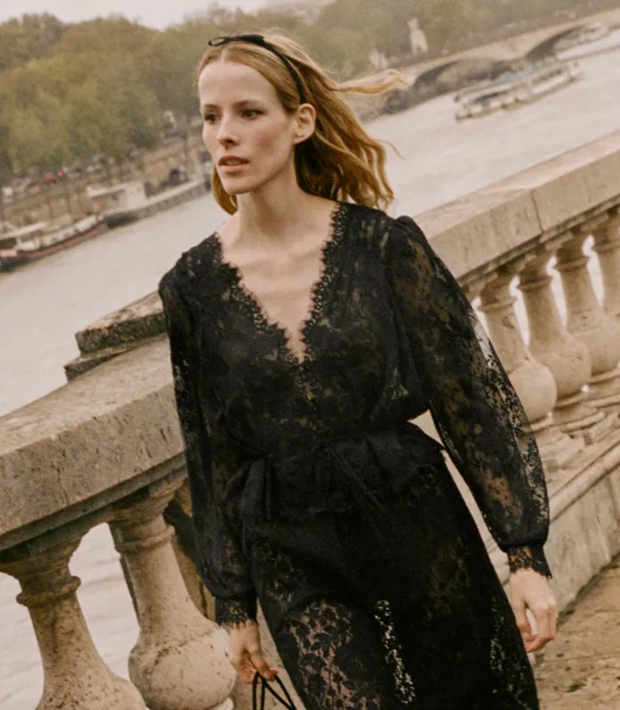 HMD -- PATTY HEADBAND -- BLACK SATIN sold by Doen