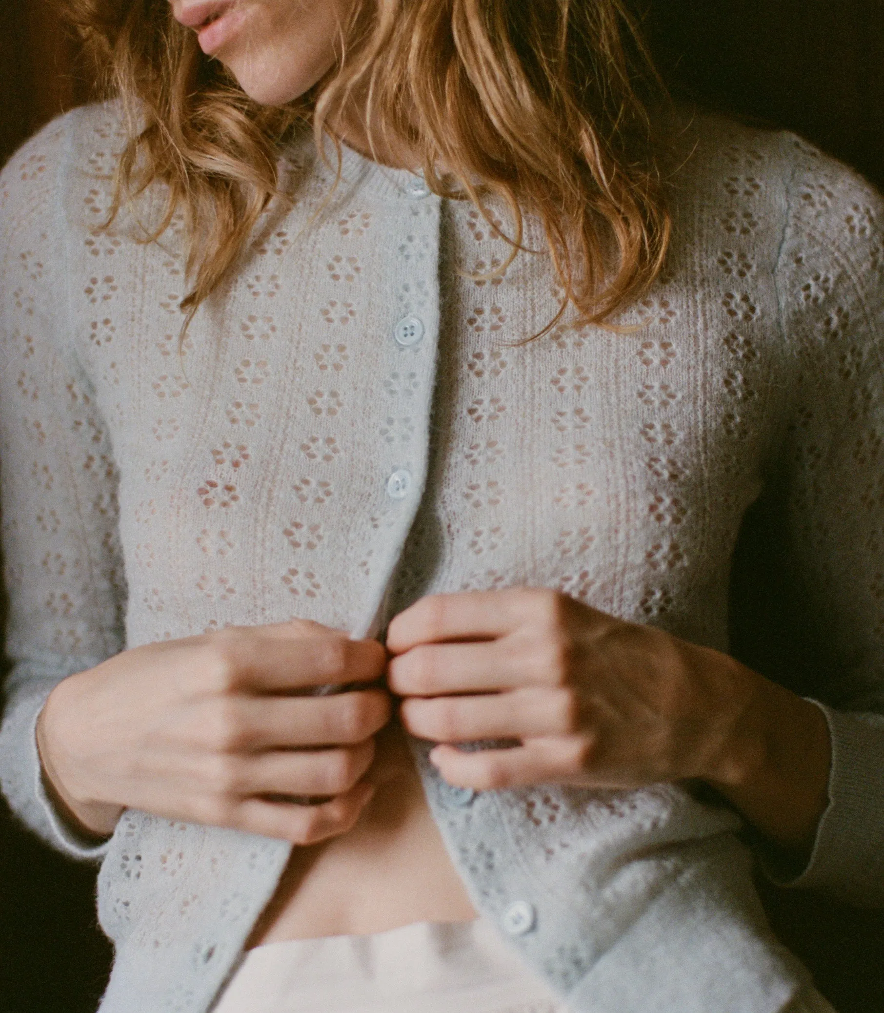 HMD -- DANAE POINTELLE CARDIGAN -- SKY sold by Doen product image thumbnail 4