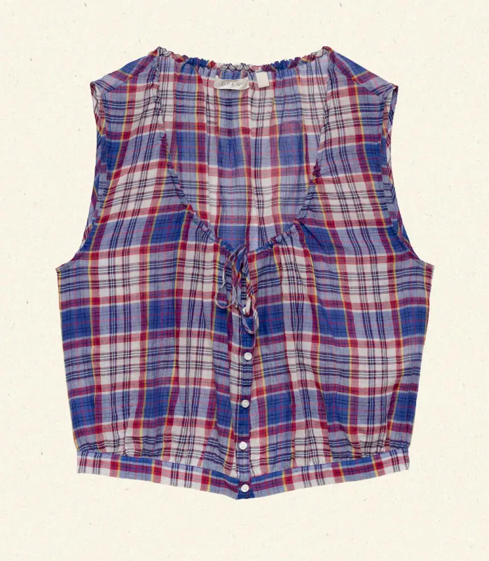 THEO TOP -- COTE D'AZUR PLAID sold by Doen