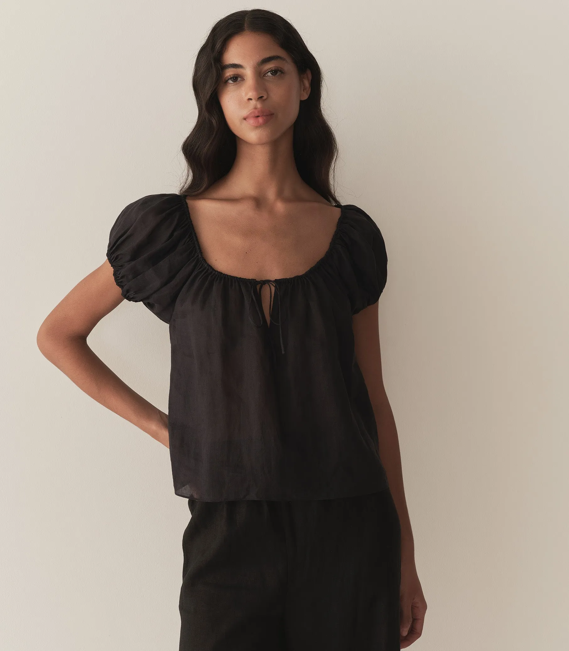 SOLINA TOP -- BLACK sold by Doen