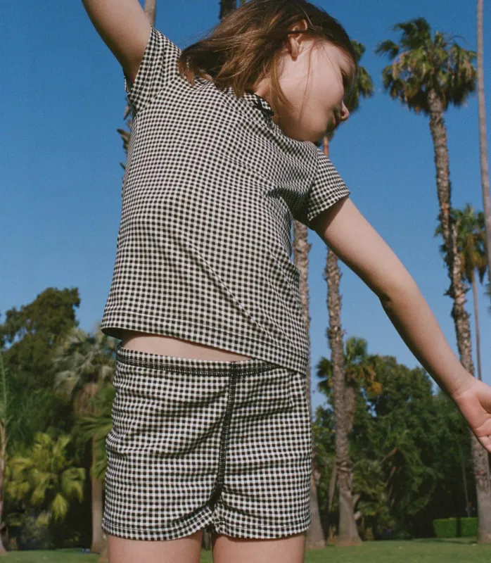 TOMMIE SHORT -- NOIR LA MADDALENA GINGHAM made by Doen
