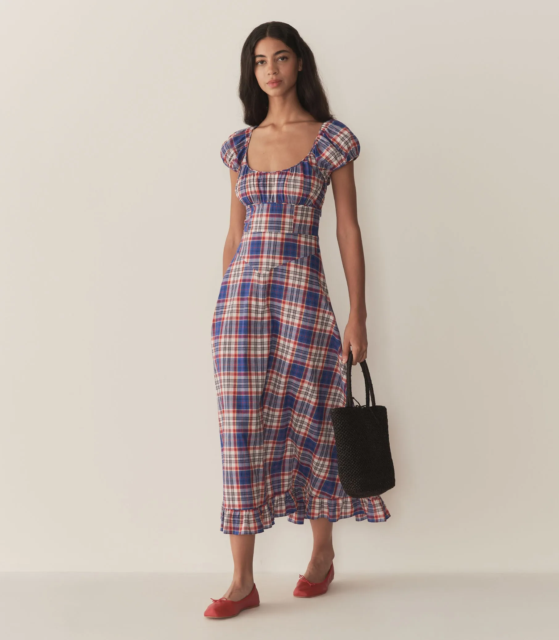 RAMONA DRESS -- COTE D’AZUR PLAID sold by Doen product image thumbnail 5