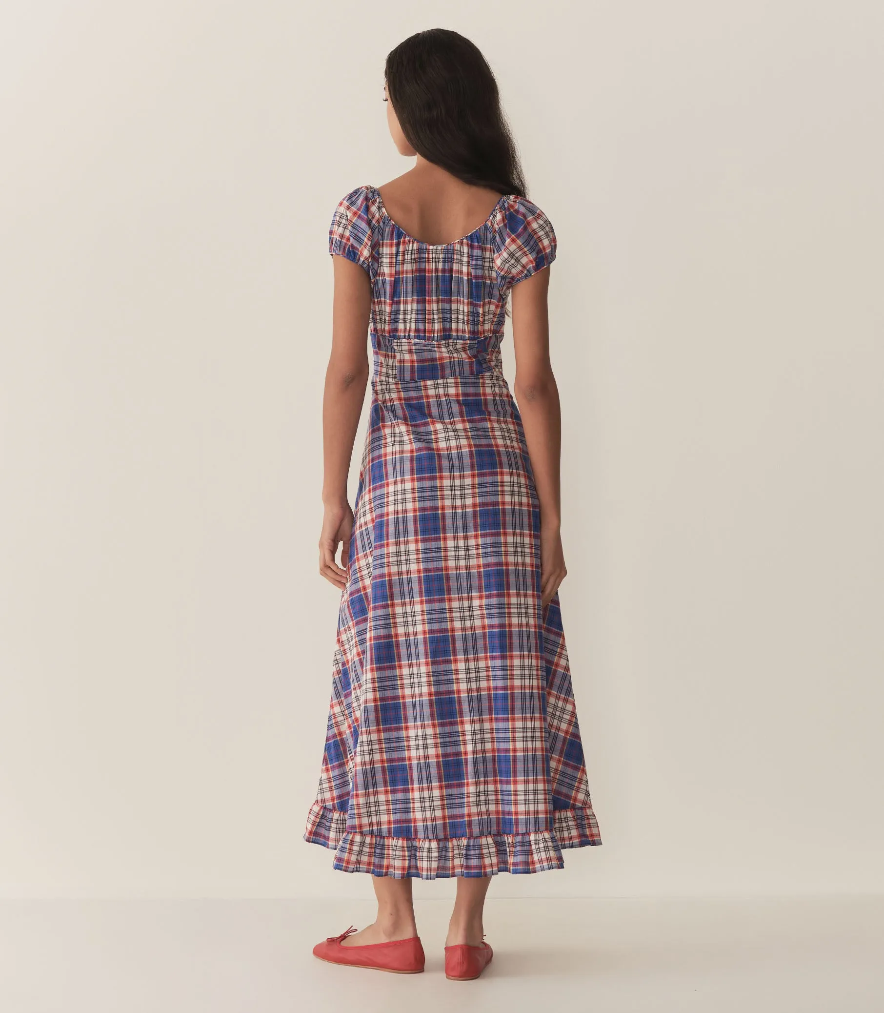 RAMONA DRESS -- COTE D’AZUR PLAID sold by Doen product image thumbnail 3