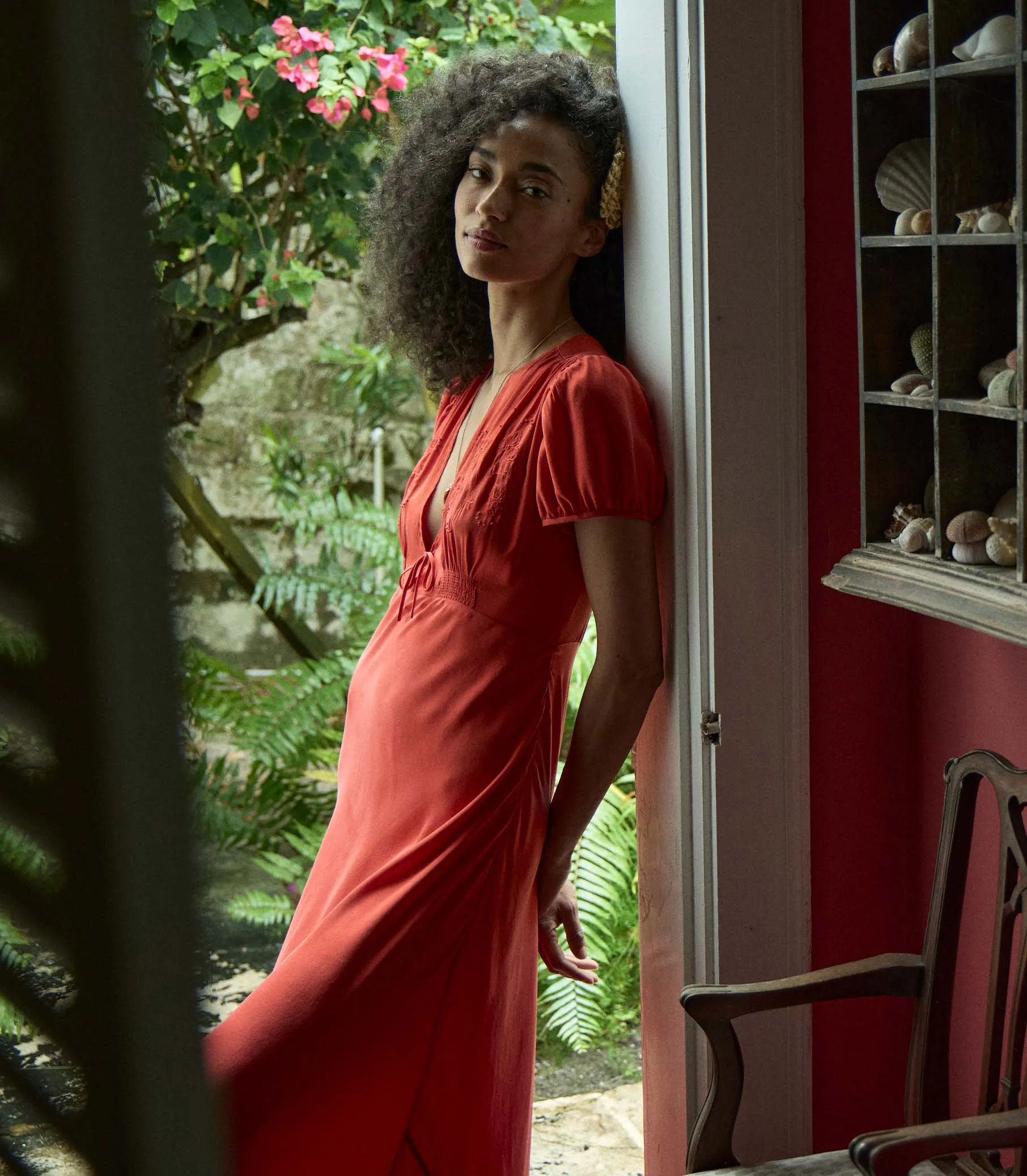 LEANA DRESS -- FIERY CORAL sold by Doen product image thumbnail 2